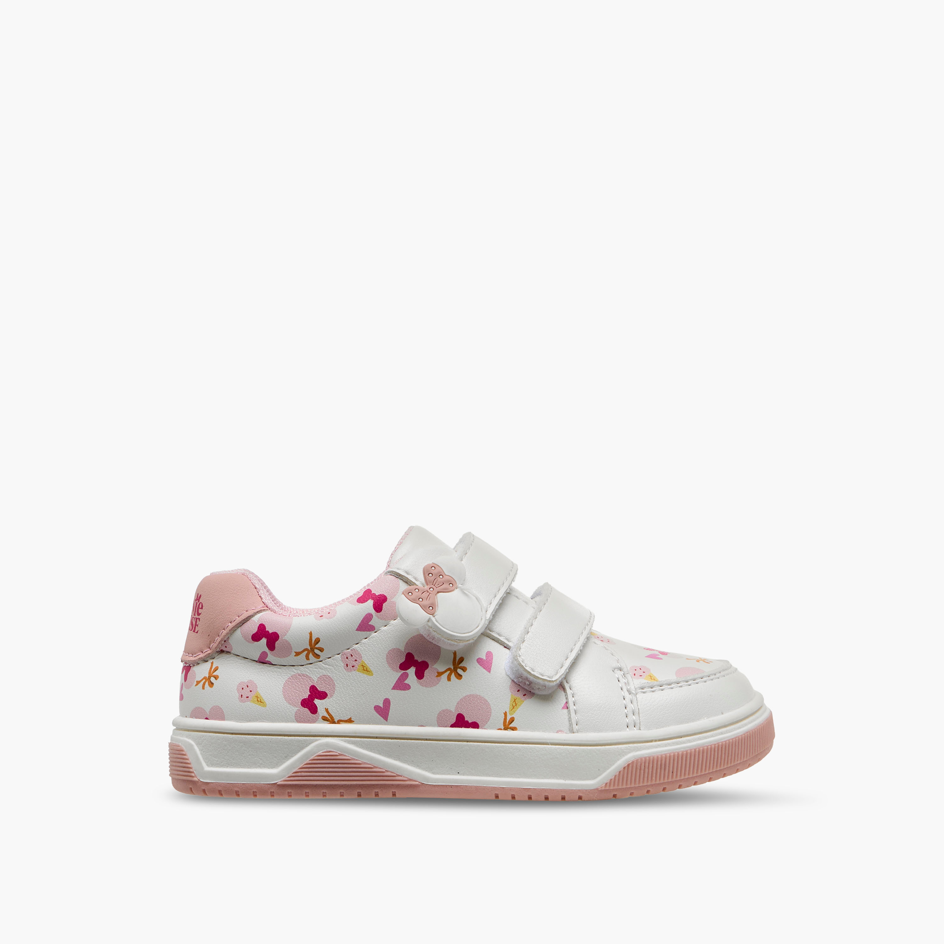 Disney Girls Minnie Mouse Print Hook & Loop Sneakers-girls-shoes-sneakers-image-3