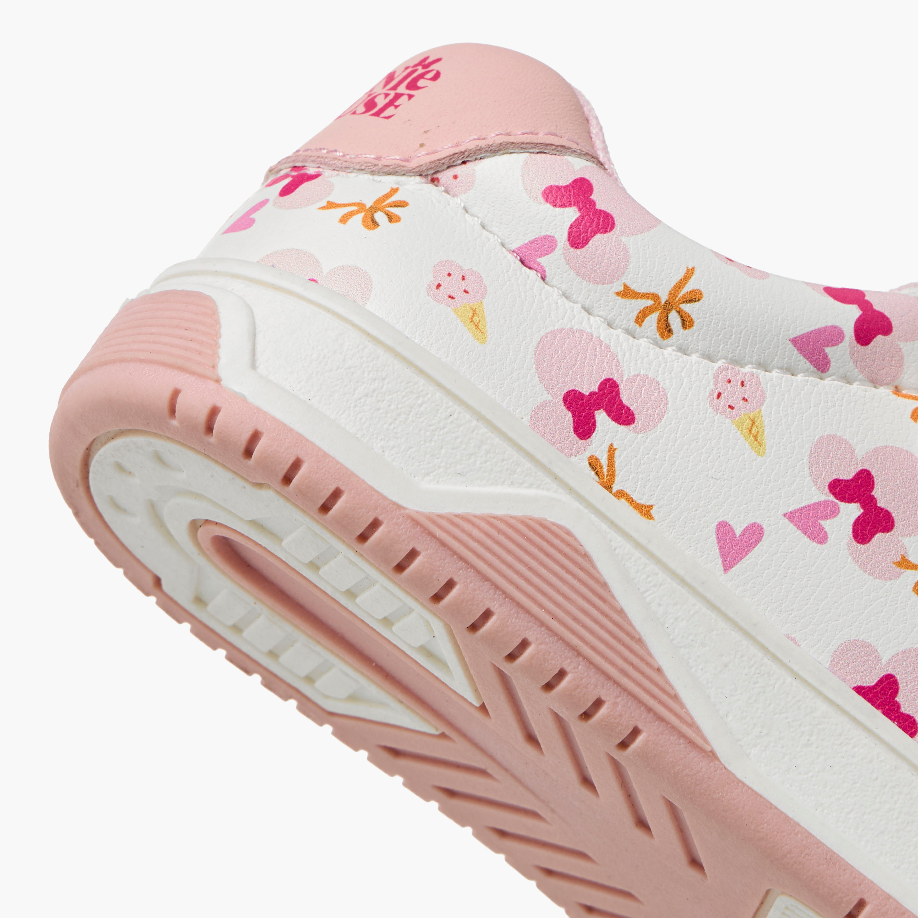 Disney Girls Minnie Mouse Print Hook & Loop Sneakers-girls-shoes-sneakers-image-5