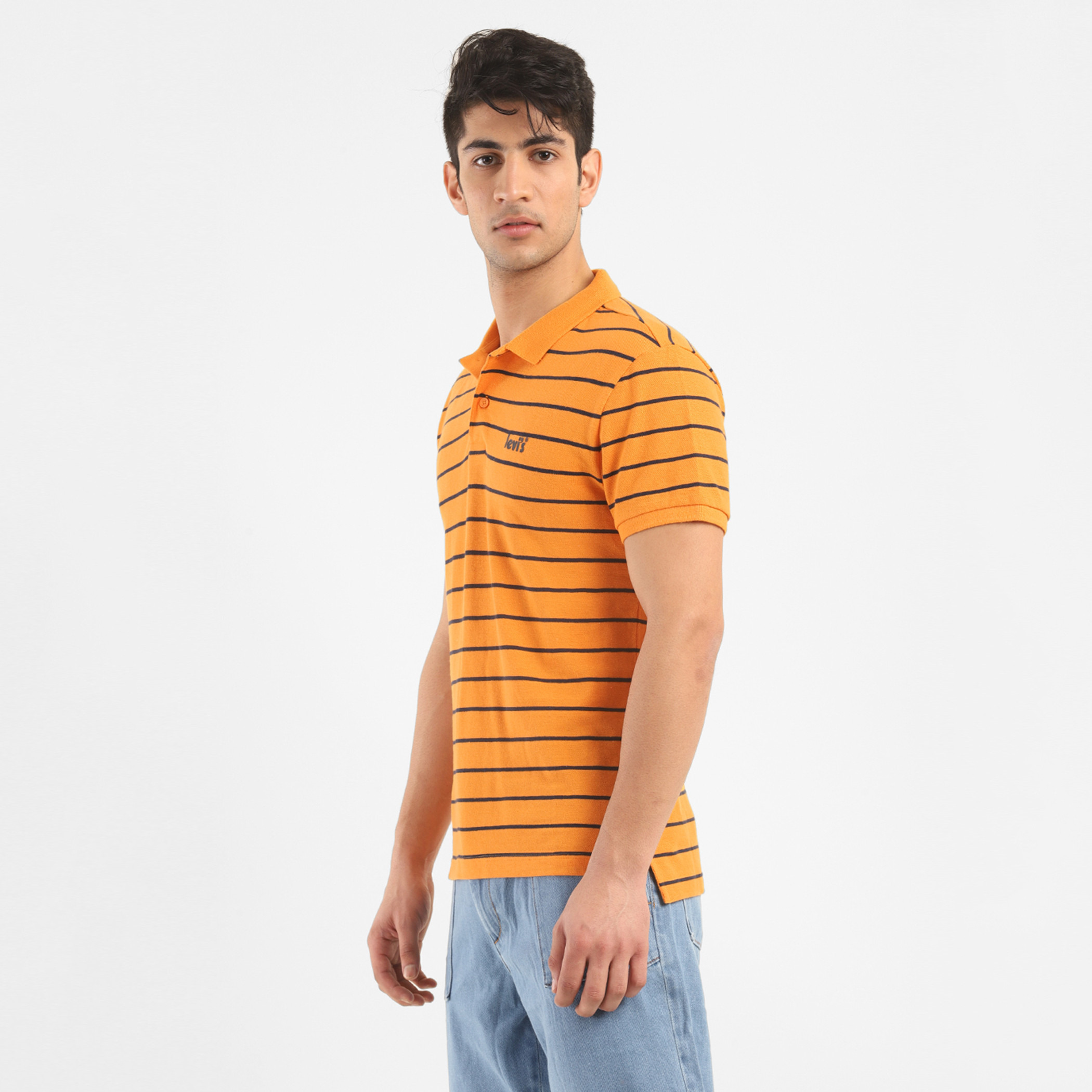 تي شيرت بولو ليفايس بأكمام قصيرة مخطط برتقالي اللون للرجال-men-clothing-tshirtsandpolos-polos-image-3