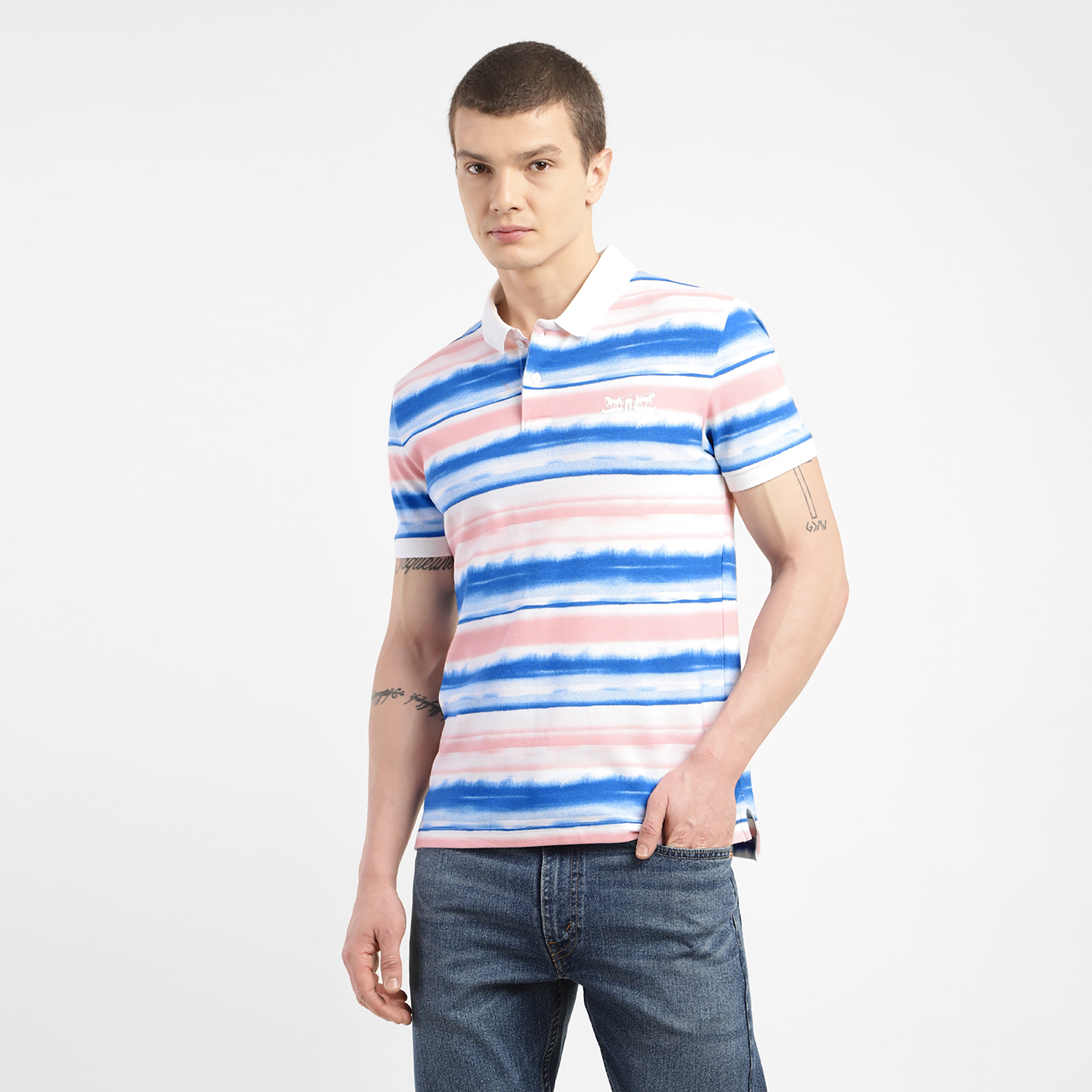 بولو تي شيرت ذو ياقة من ليفايز بأكمام قصيرة مع تاي اند داي-men-clothing-tshirtsandpolos-polos-image-1