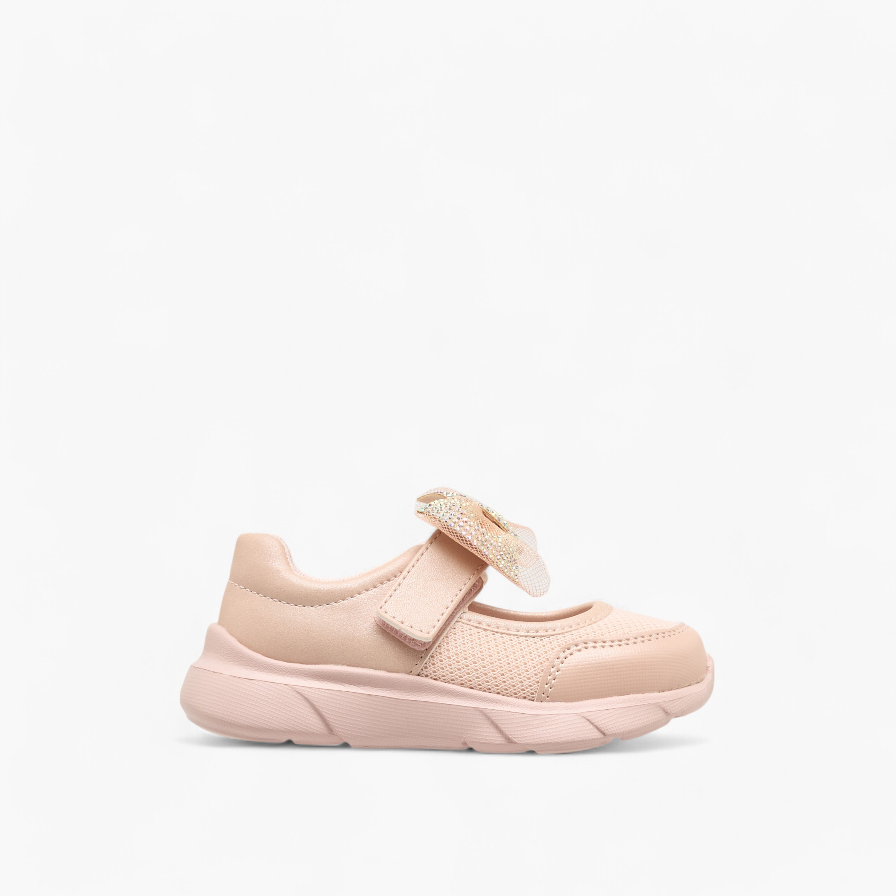 Barefeet Embellished Bow Sneakers with Hook and Loop Closure-girls-shoes-sneakers-image-3