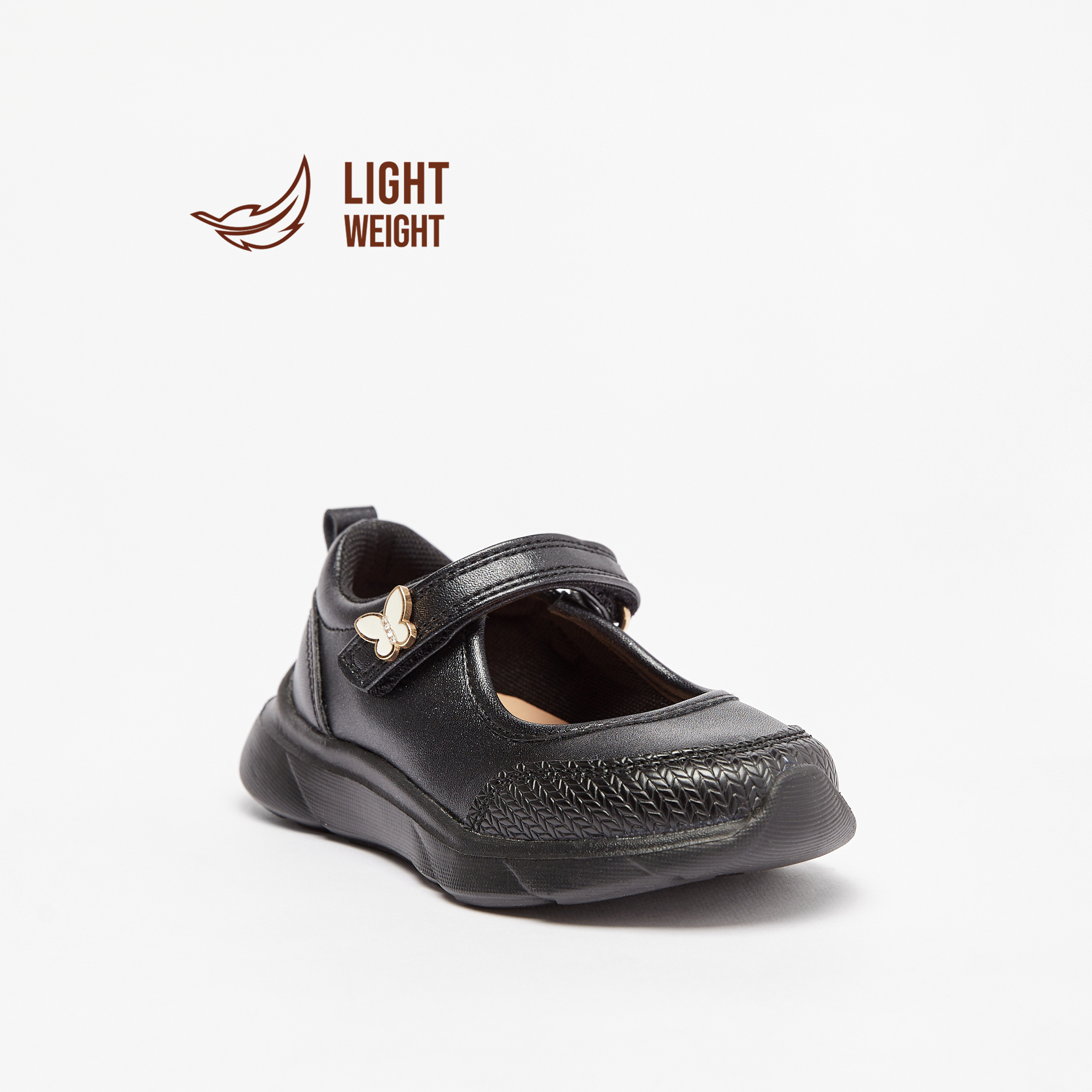 Barefeet Panelled Lightweight Mary Janes with Hook and Loop Closure-girls-shoes-maryjanes-image-1