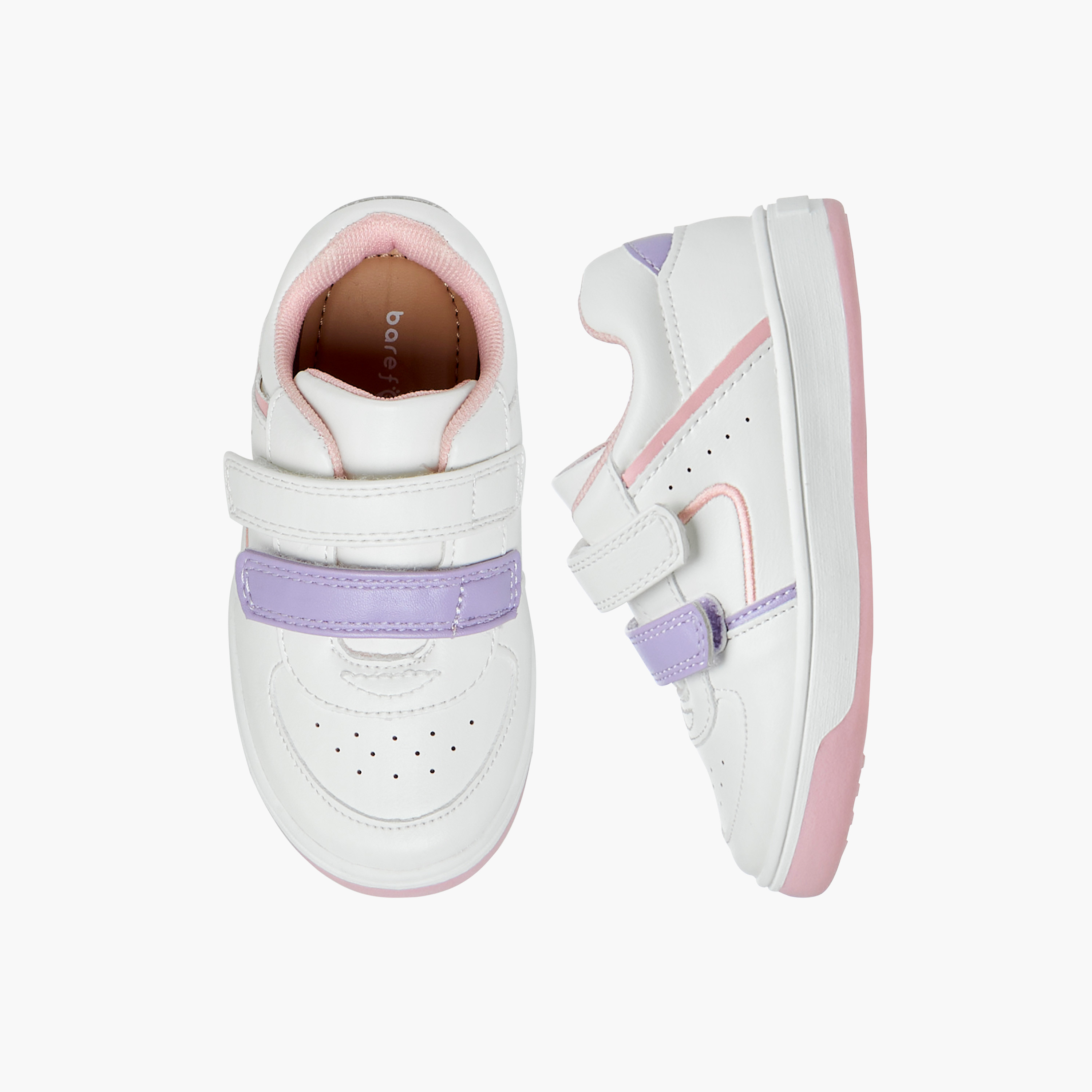 Barefeet Panelled Sneakers with Hook and Loop Closure-girls-shoes-sneakers-image-1