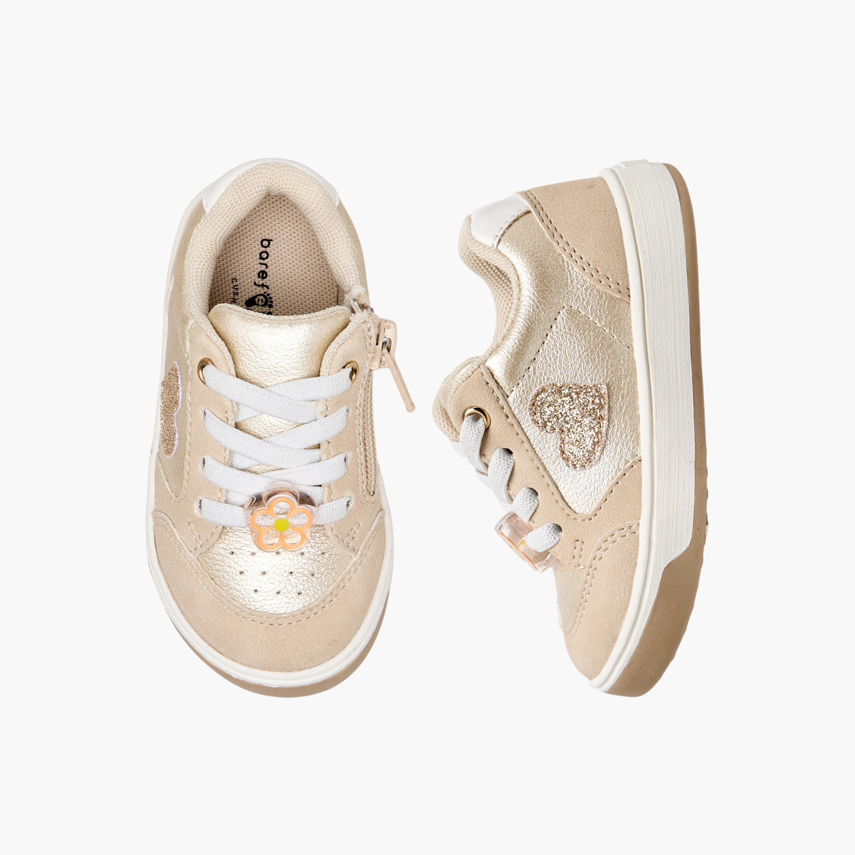 Barefeet Girls Heart Detail Sneakers-girls-shoes-sneakers-image-1
