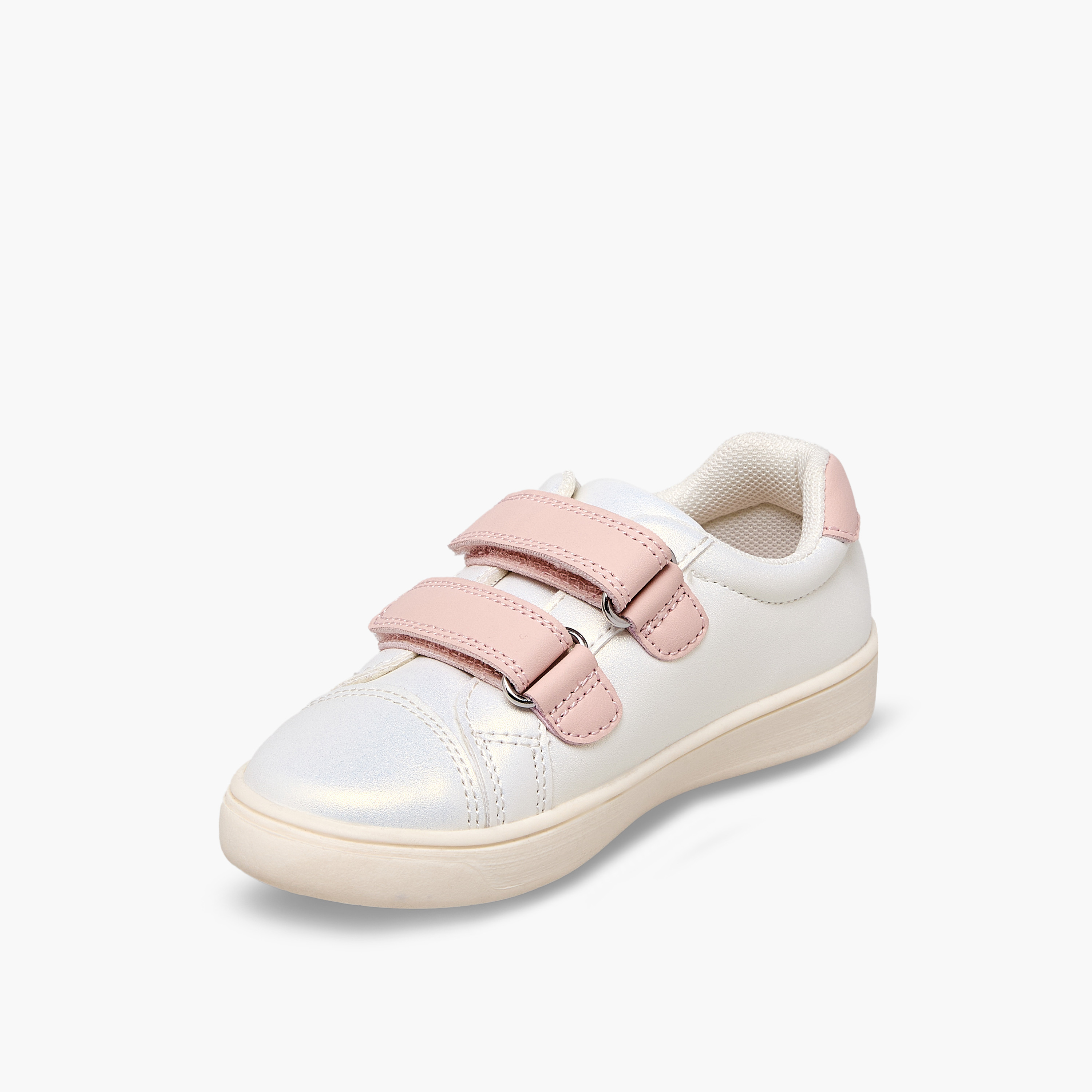 حذاء سنيكرز بناتي مزين بلمسات غليتر وشريط إغلاق لاصق من جونيورز-girls-shoes-sneakers-image-4