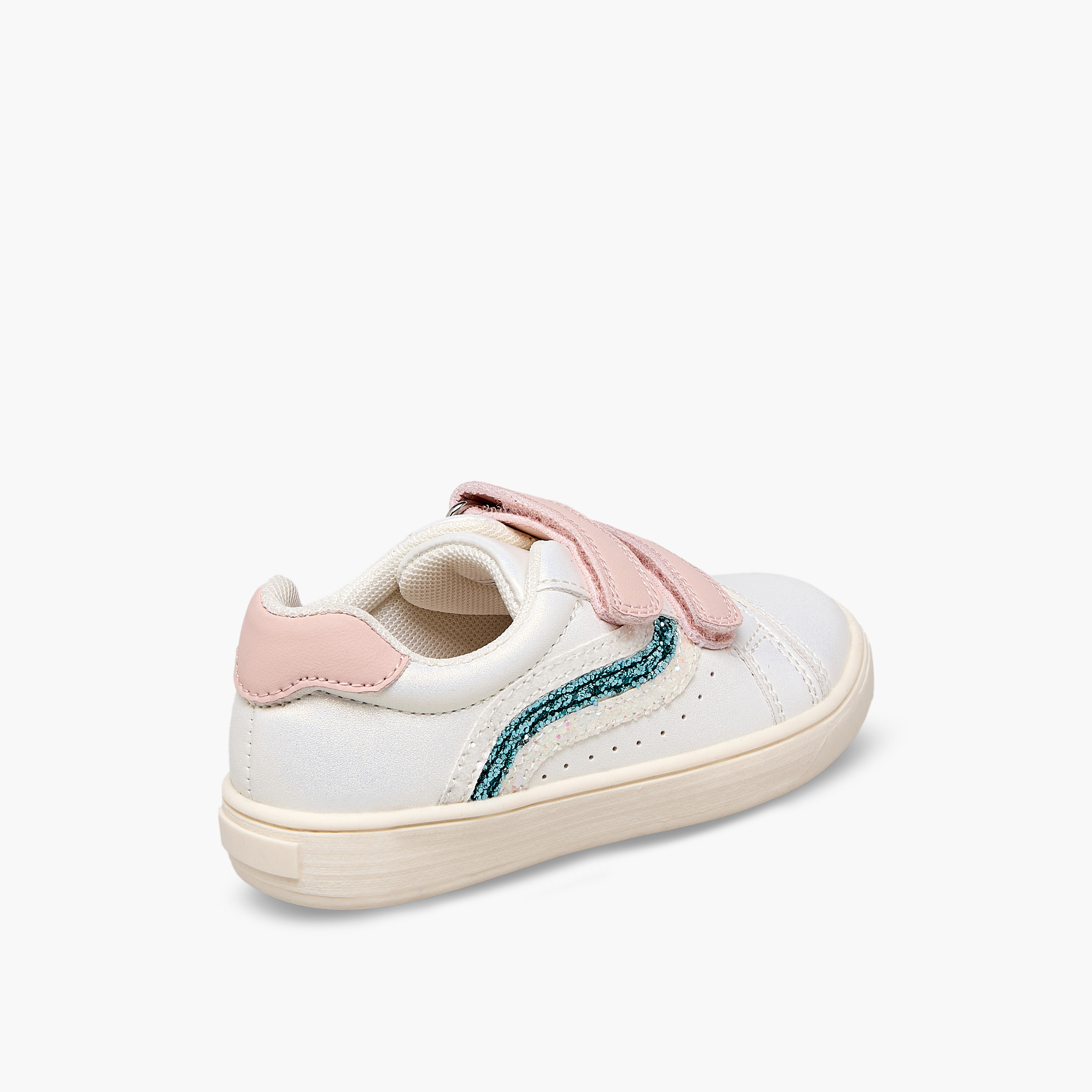 حذاء سنيكرز بناتي مزين بلمسات غليتر وشريط إغلاق لاصق من جونيورز-girls-shoes-sneakers-image-6