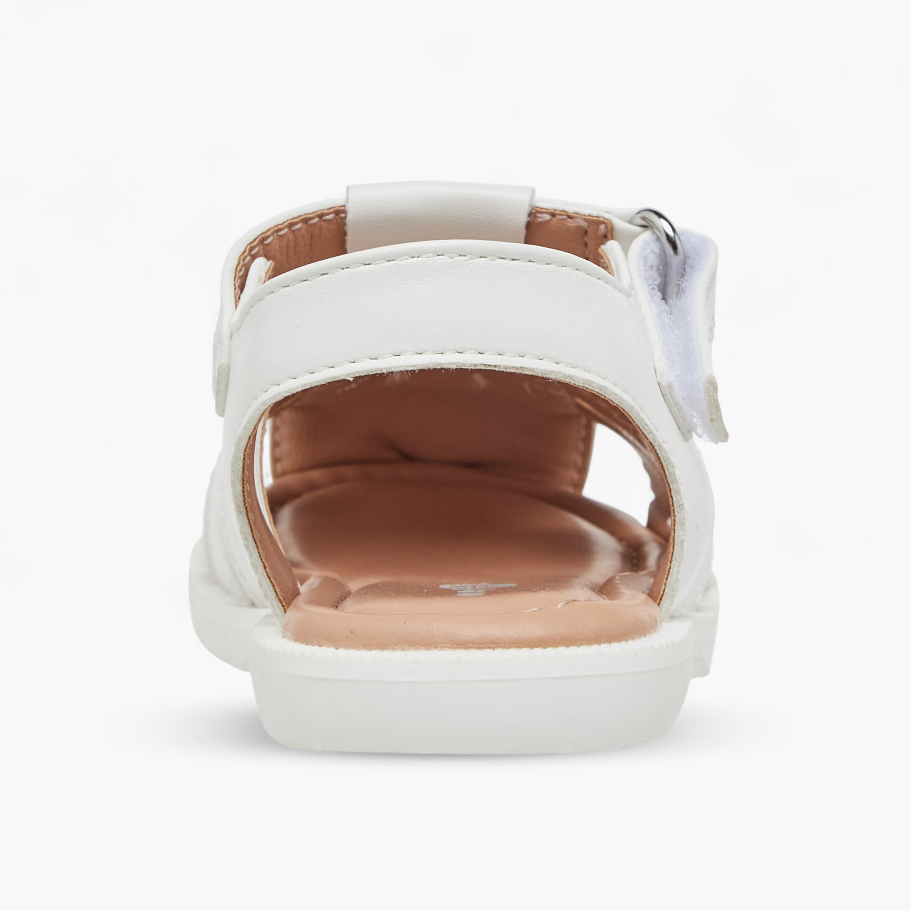Barefeet Bow Detail Sandals with Hook and Loop Closure-baby-girls-shoes-sandals-image-4