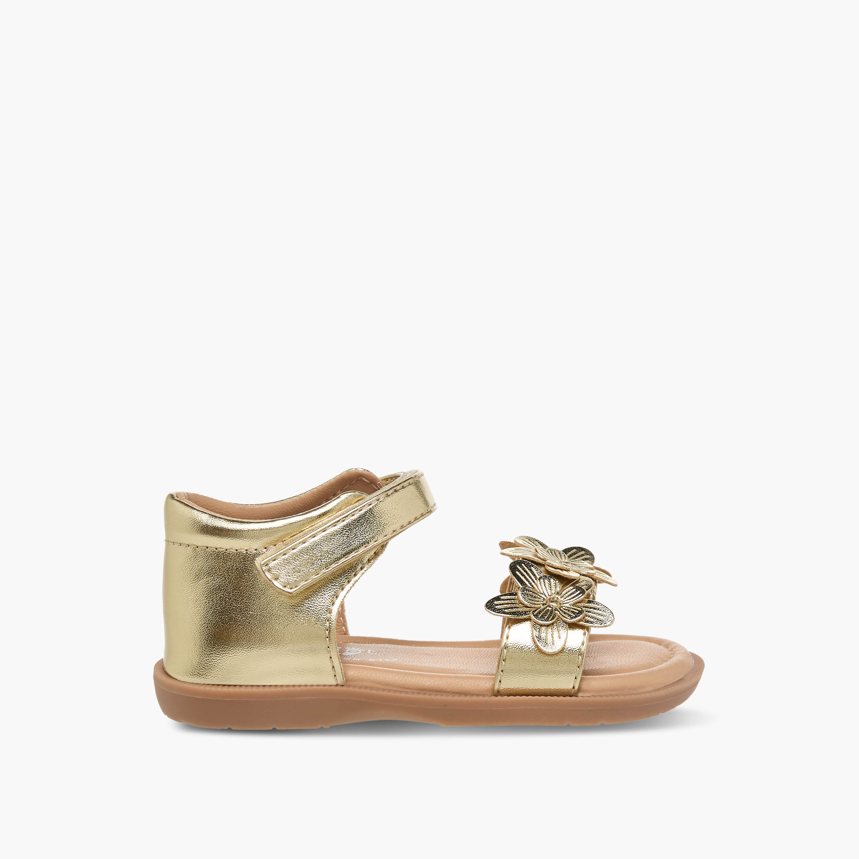 Barefeet Girls Floral Accent Hook & Loop Sandals-girls-shoes-sandals-image-2