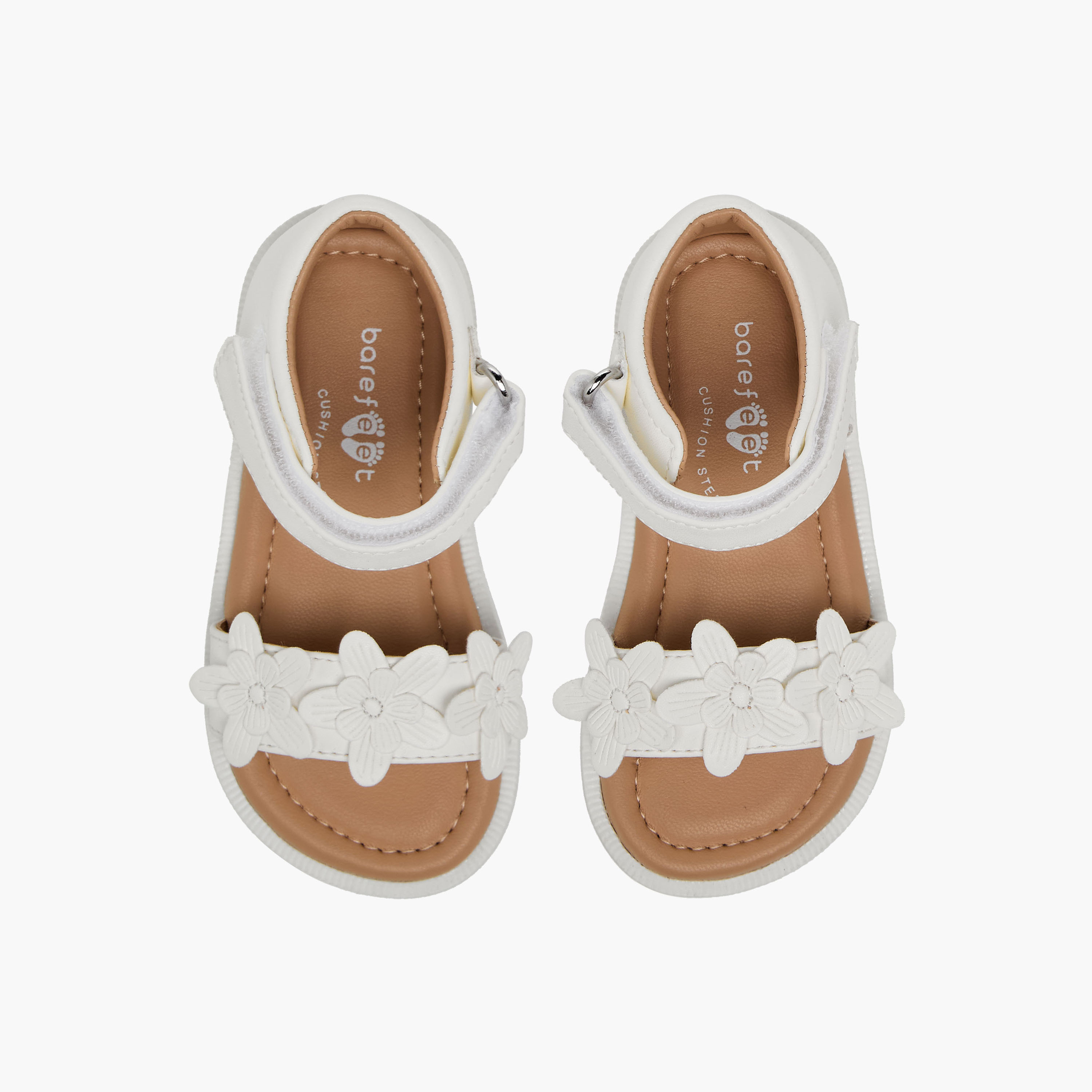 Barefeet Girls Floral Accent Hook & Loop Sandals-girls-shoes-sandals-image-1