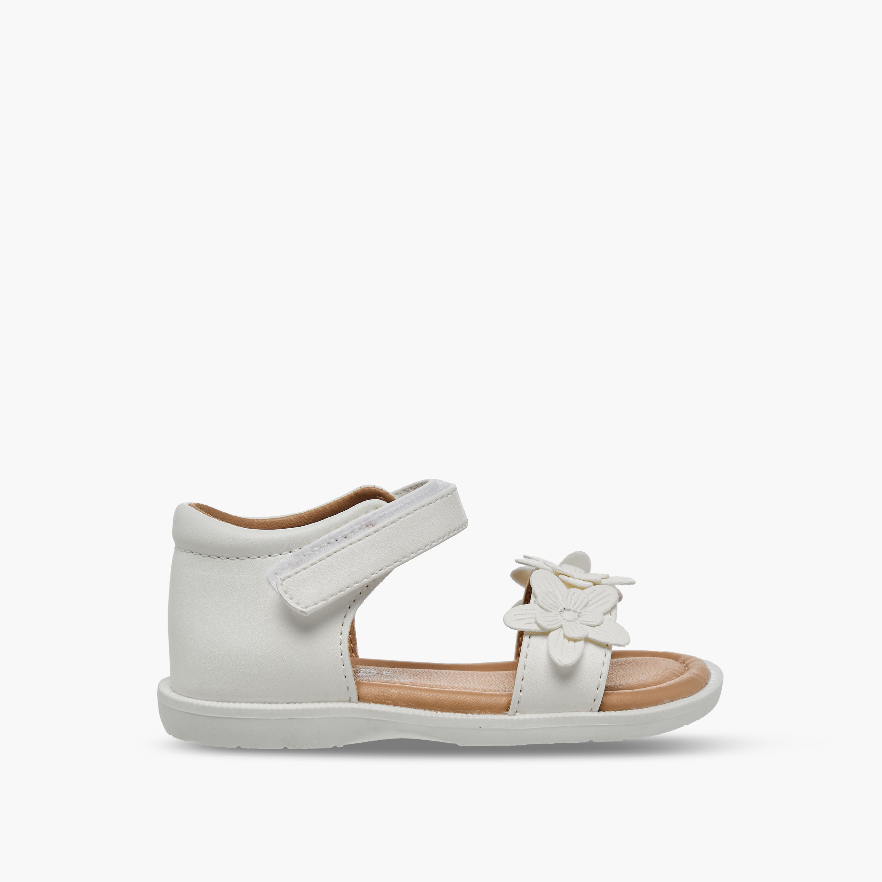 Barefeet Girls Floral Accent Hook & Loop Sandals-girls-shoes-sandals-image-2