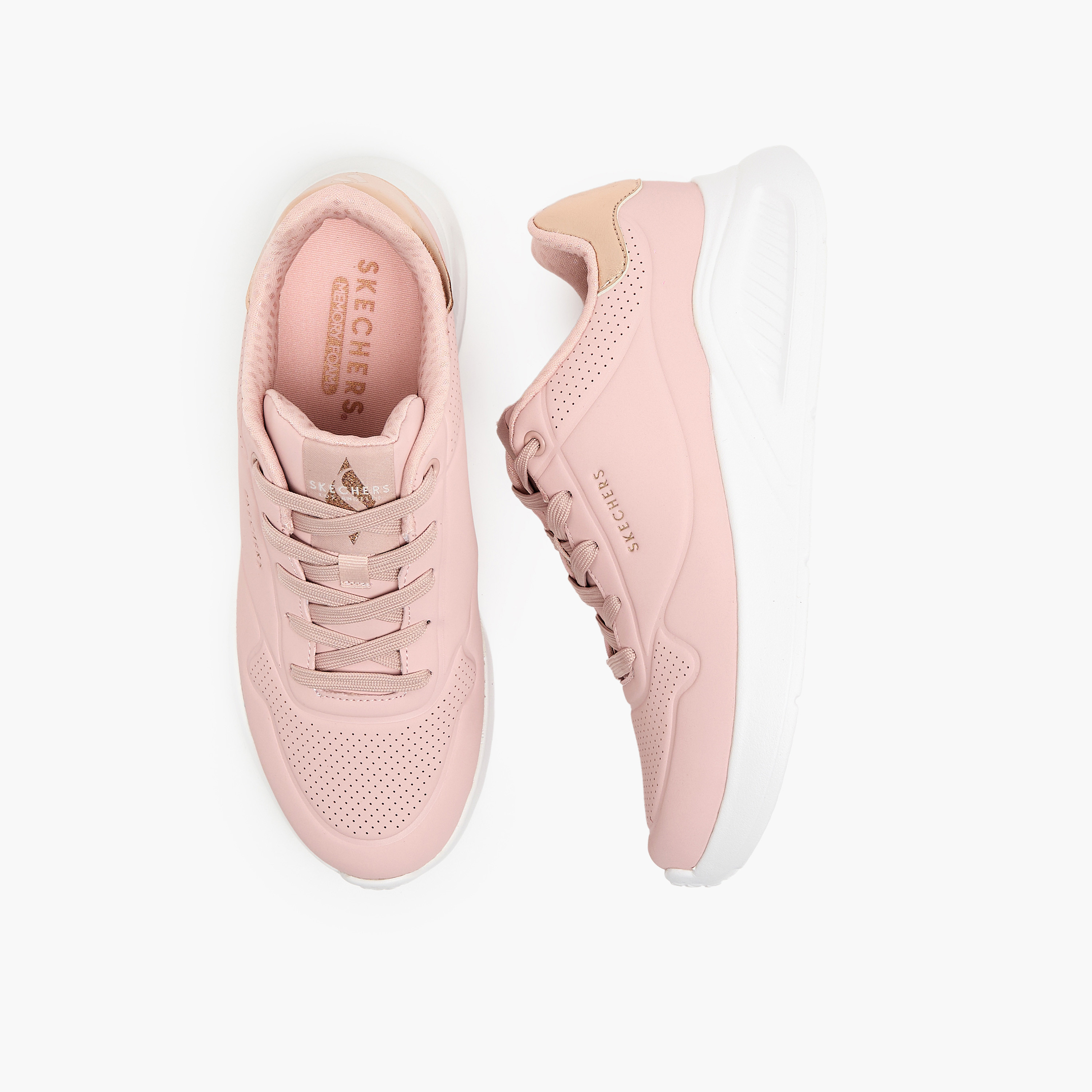 Skechers Women's Uno Lite Bungee Lace Low Ankle Sneakers 177291 | OE-sports-women-shoes-image-1
