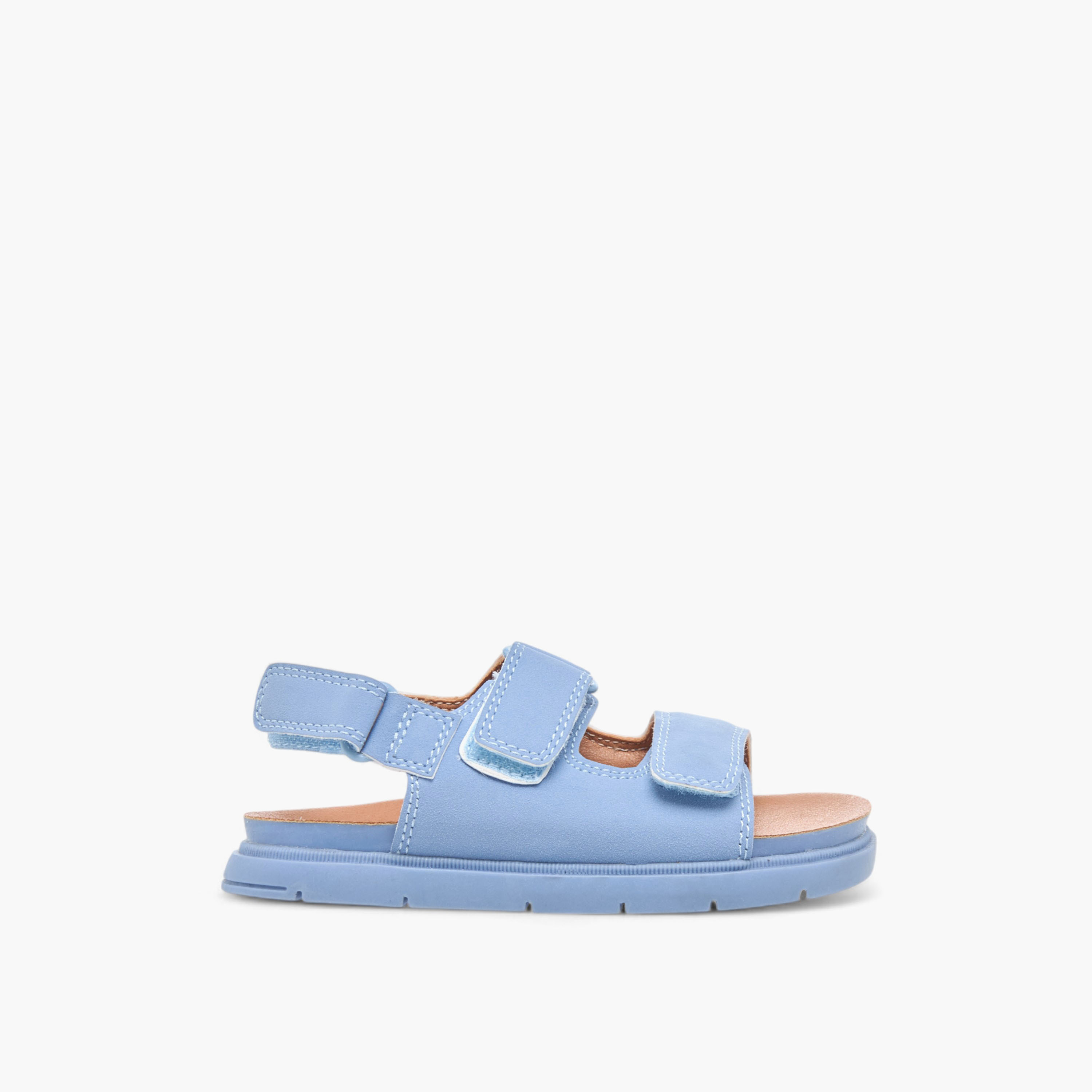 Juniors Solid Sandals with Hook and Loop Closure-boys-shoes-sandals-image-2