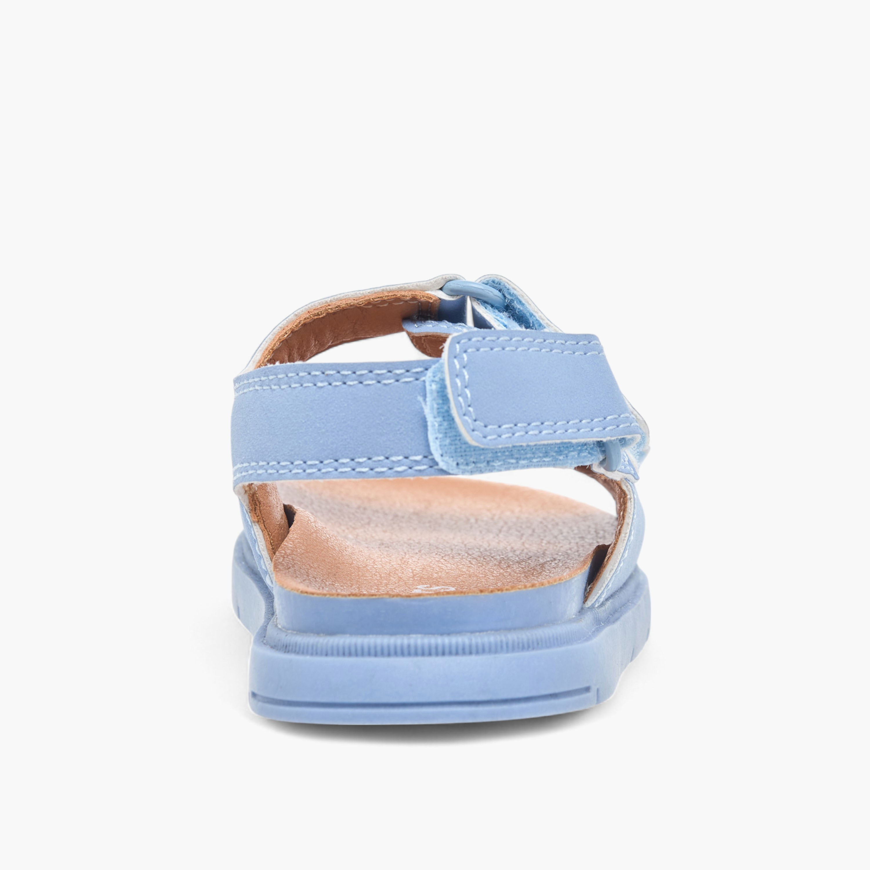 Juniors Solid Sandals with Hook and Loop Closure-boys-shoes-sandals-image-4
