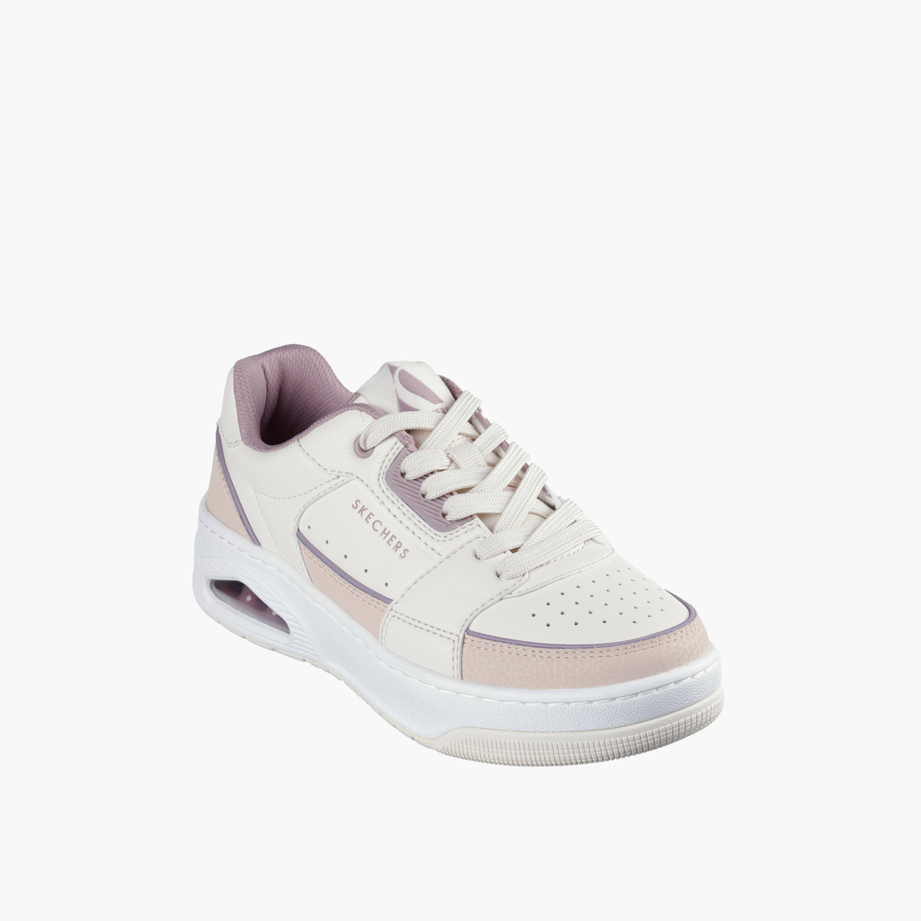 Skechers Women UNO COURT Perforated Lace-Up Sneakers-women-shoes-sneakers-image-1