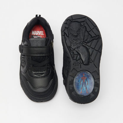 Marvel Boys' Spiderman LED Running Shoes with Hook and Loop Closure