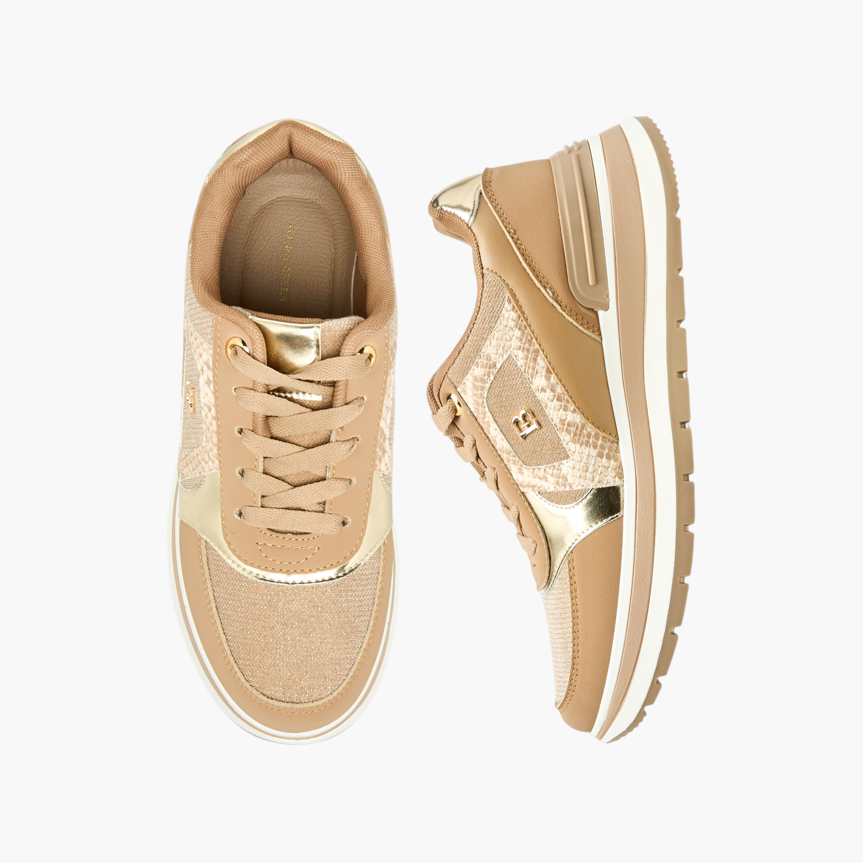 Flora Bella Women Panelled Lace-Up Sneakers-women-shoes-sneakers-image-1