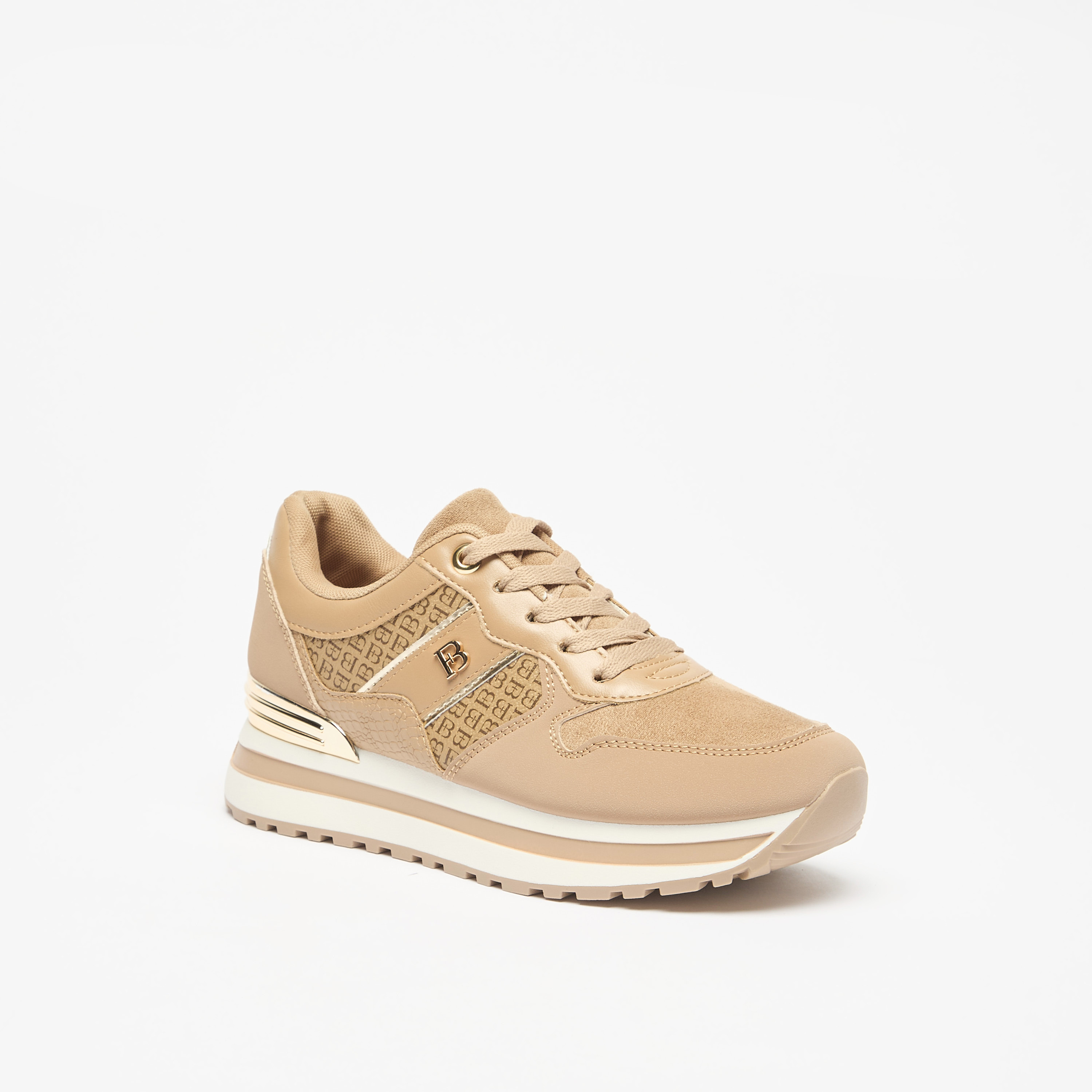 حذاء سنيكرز برباط إغلاق وطبعات مونوجرام من فلورا بيلا-women-shoes-sneakers-image-6