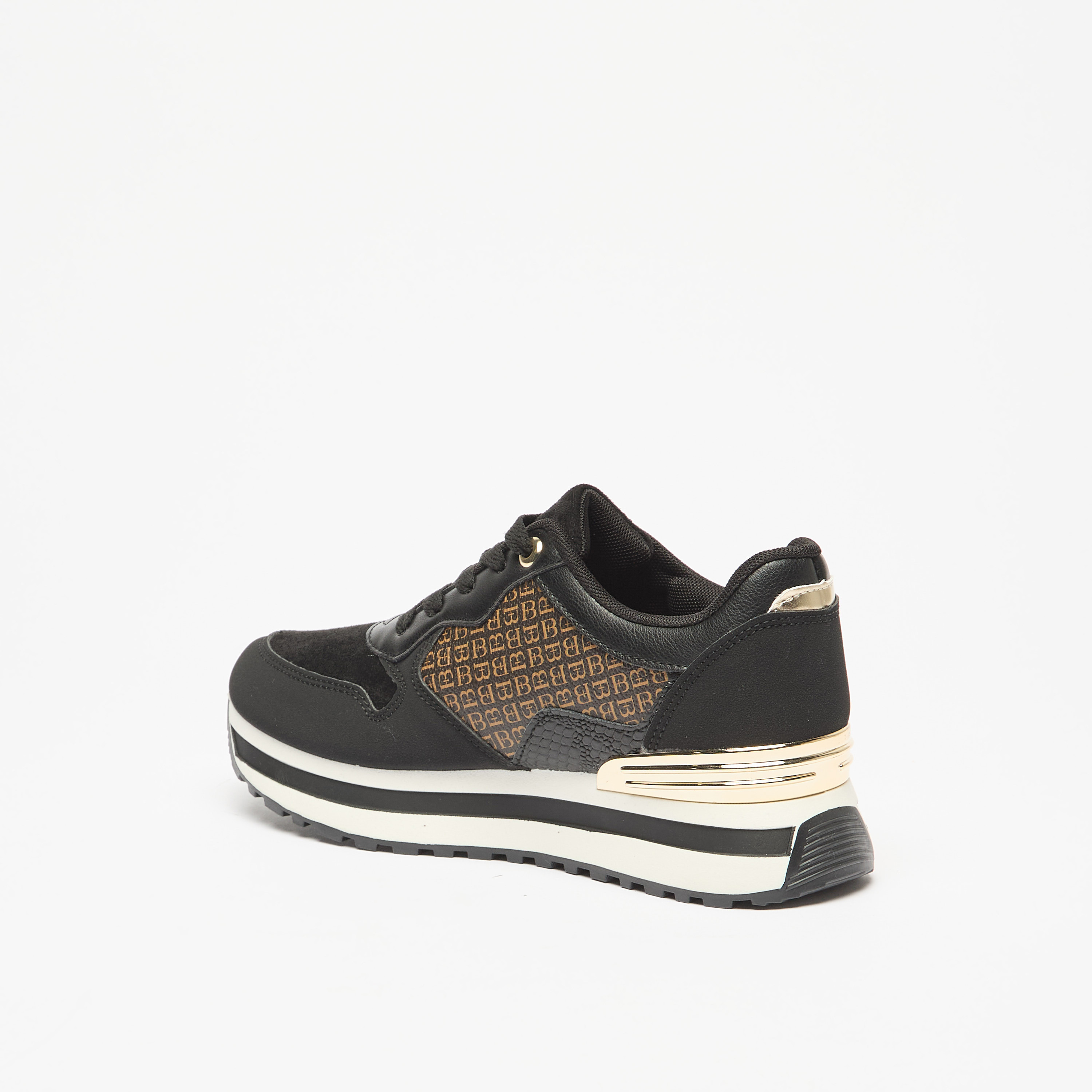 Flora Bella Monogram Print Sneakers with Lace-Up Closure-women-shoes-sneakers-image-2