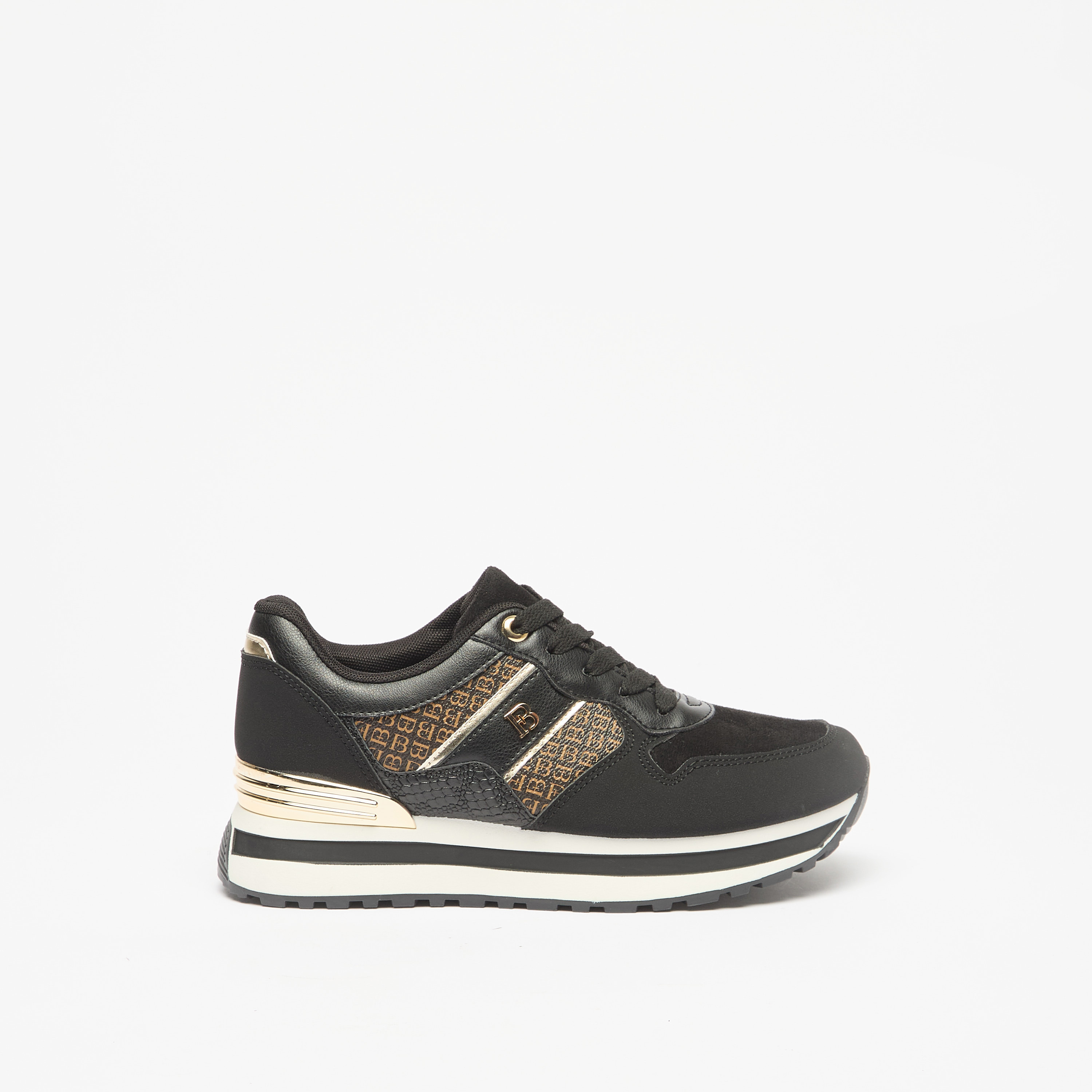 Flora Bella Monogram Print Sneakers with Lace-Up Closure-women-shoes-sneakers-image-3