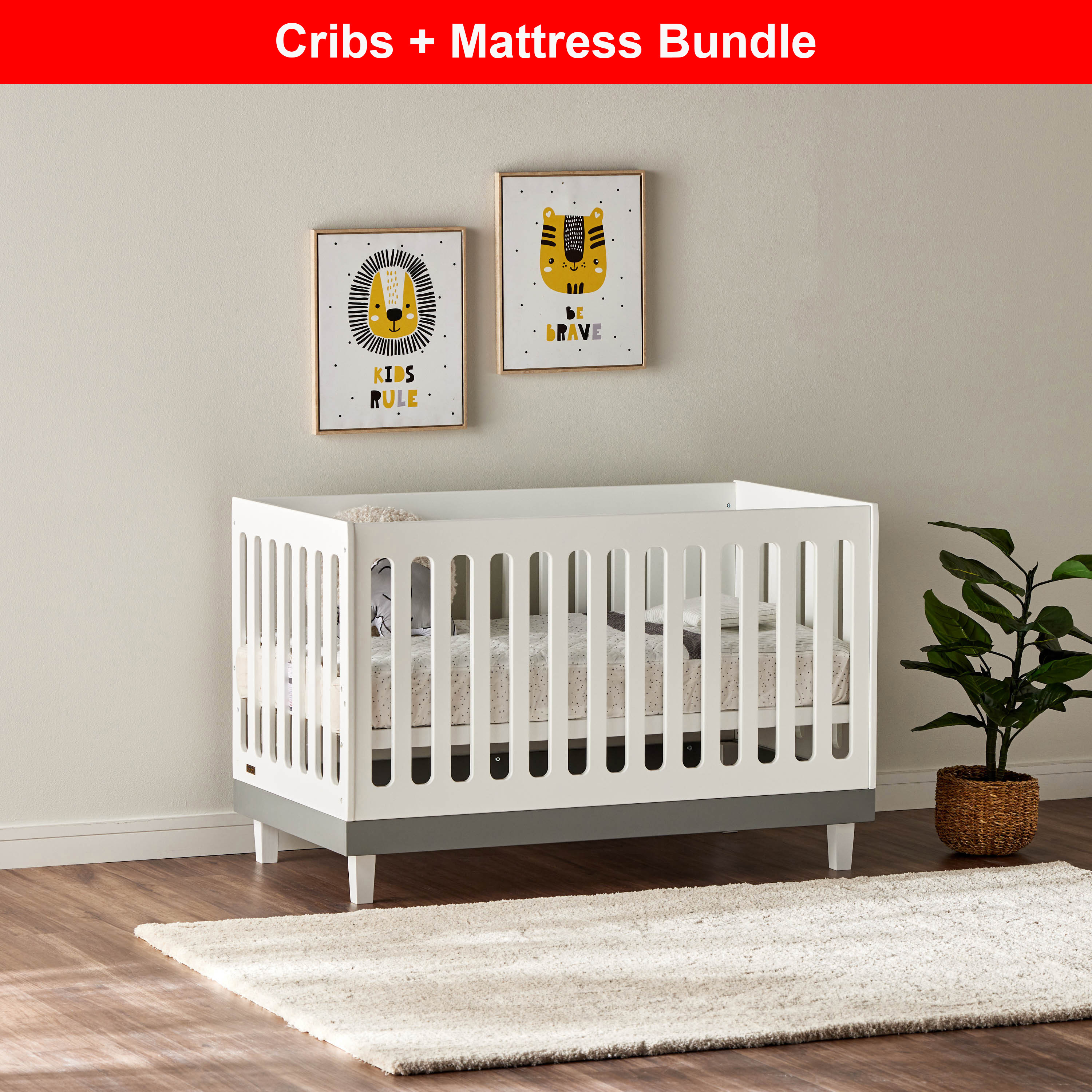 Juniors Madison 3-in-1 Convertible Crib with Mattress-baby-nursery-furniture-cribsandbeds-babycribs-image-1