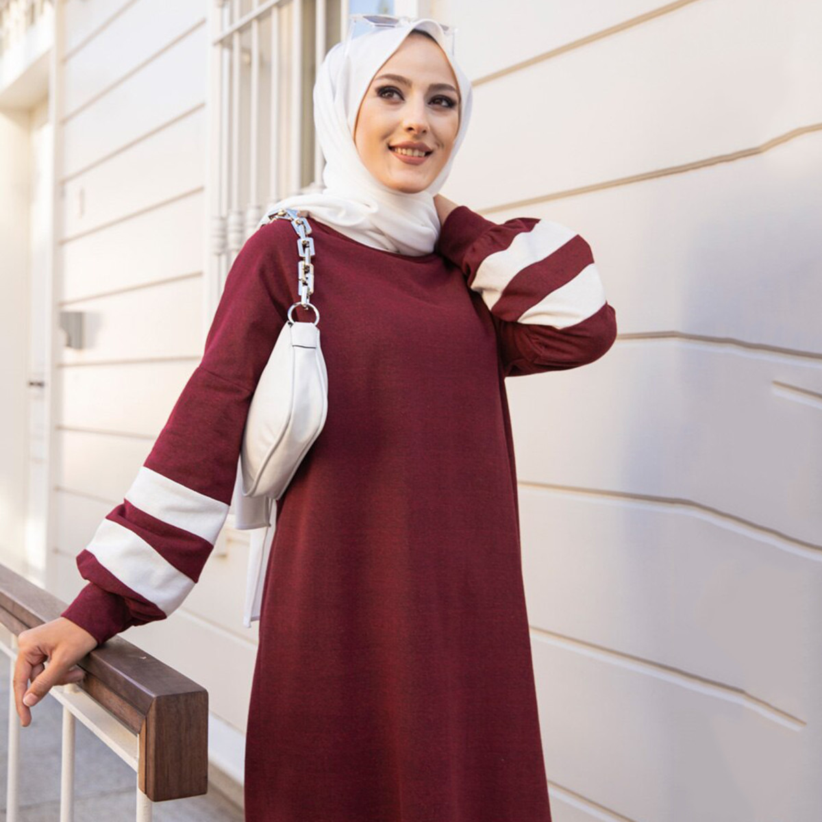 Women Solid Maxi Dress Tofisa By Modanisa-women-clothing-dresses-image-3