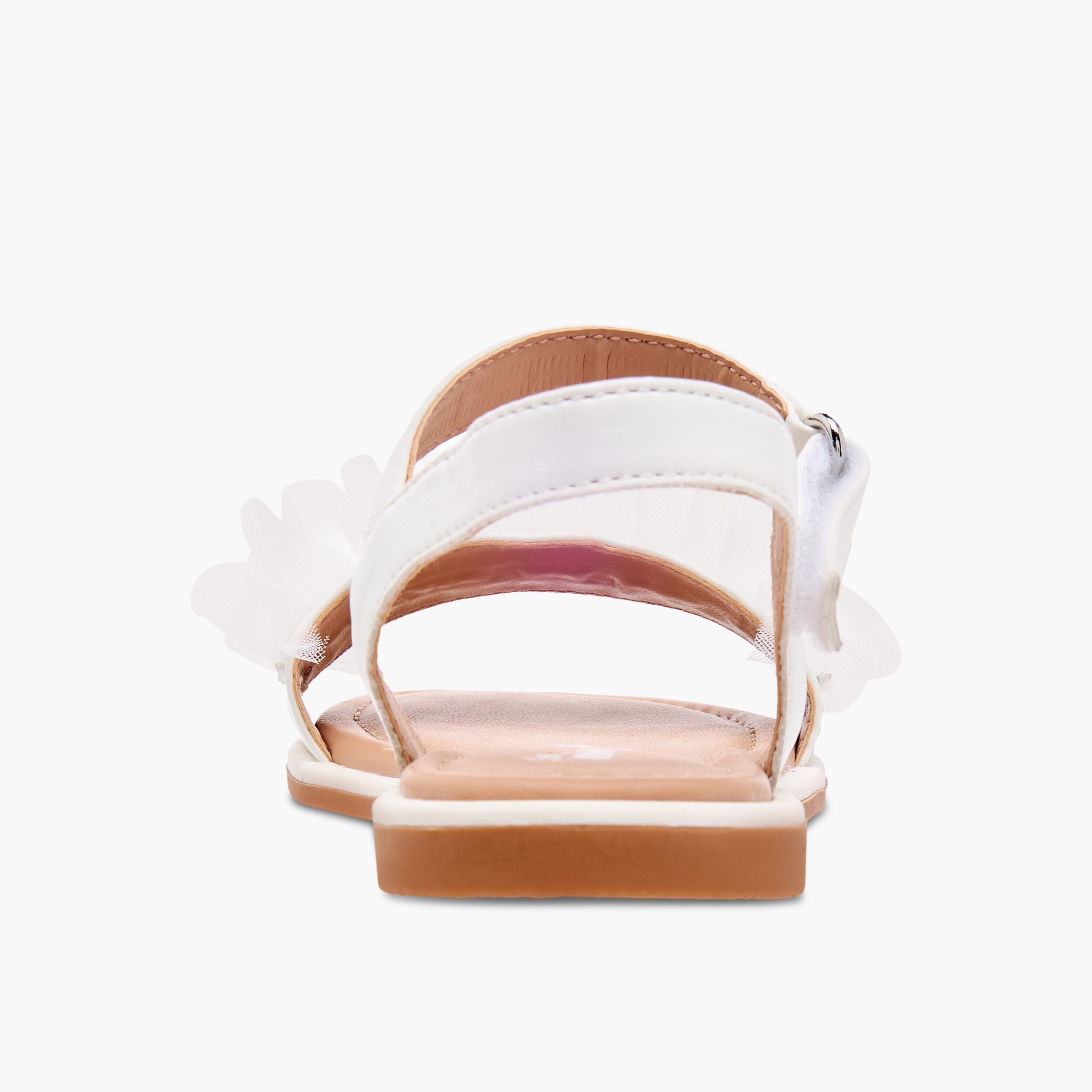 Little Missy Ruffle Detail Strap Sandals with Hook and Loop Closure-girls-shoes-sandals-image-4