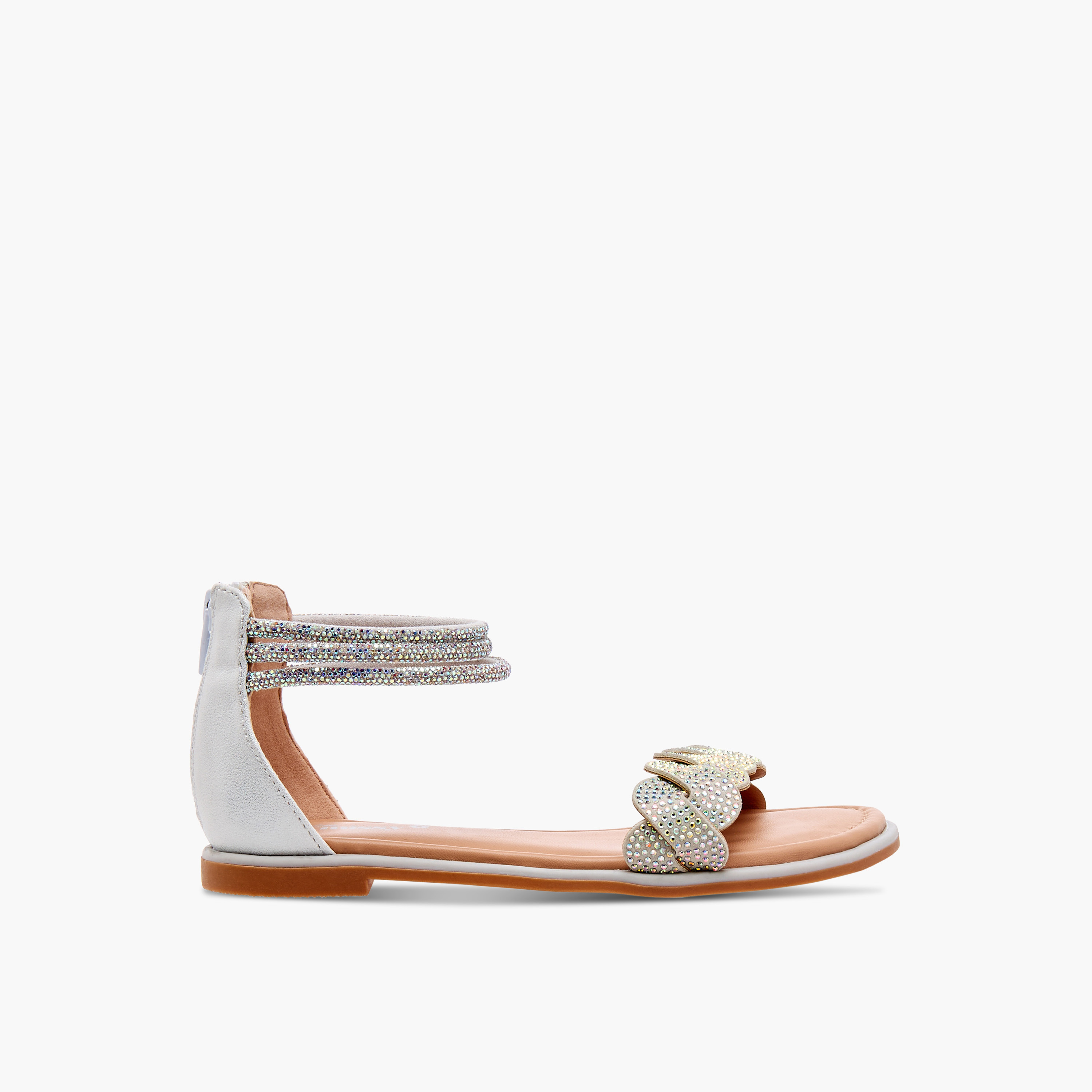 صندل مرصّع بحزام حول الكاحل وسحّاب إغلاق من ليتل ميسي-girls-shoes-sandals-image-6