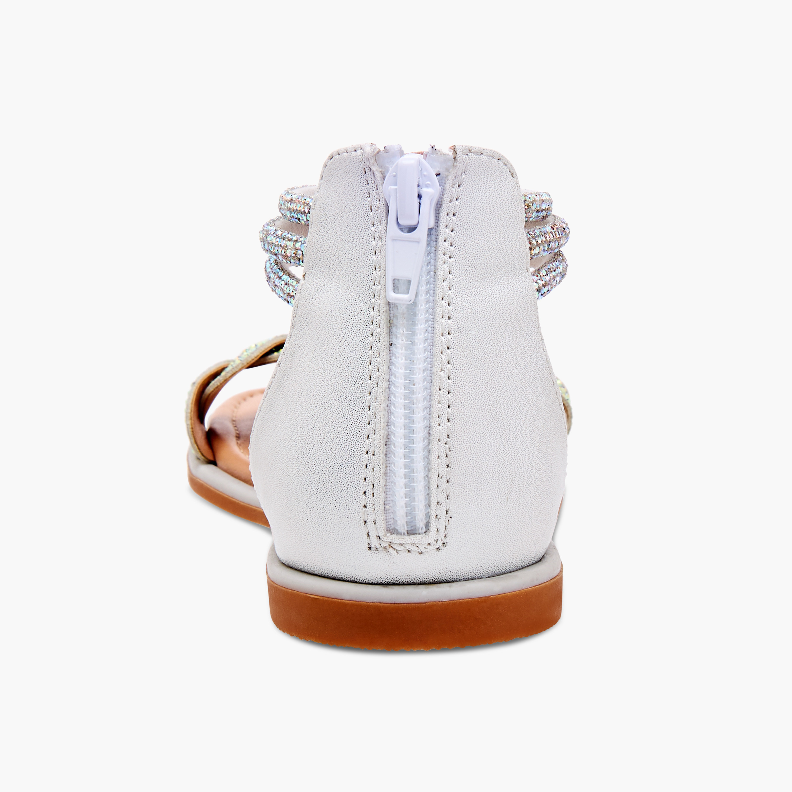 صندل مرصّع بحزام حول الكاحل وسحّاب إغلاق من ليتل ميسي-girls-shoes-sandals-image-8