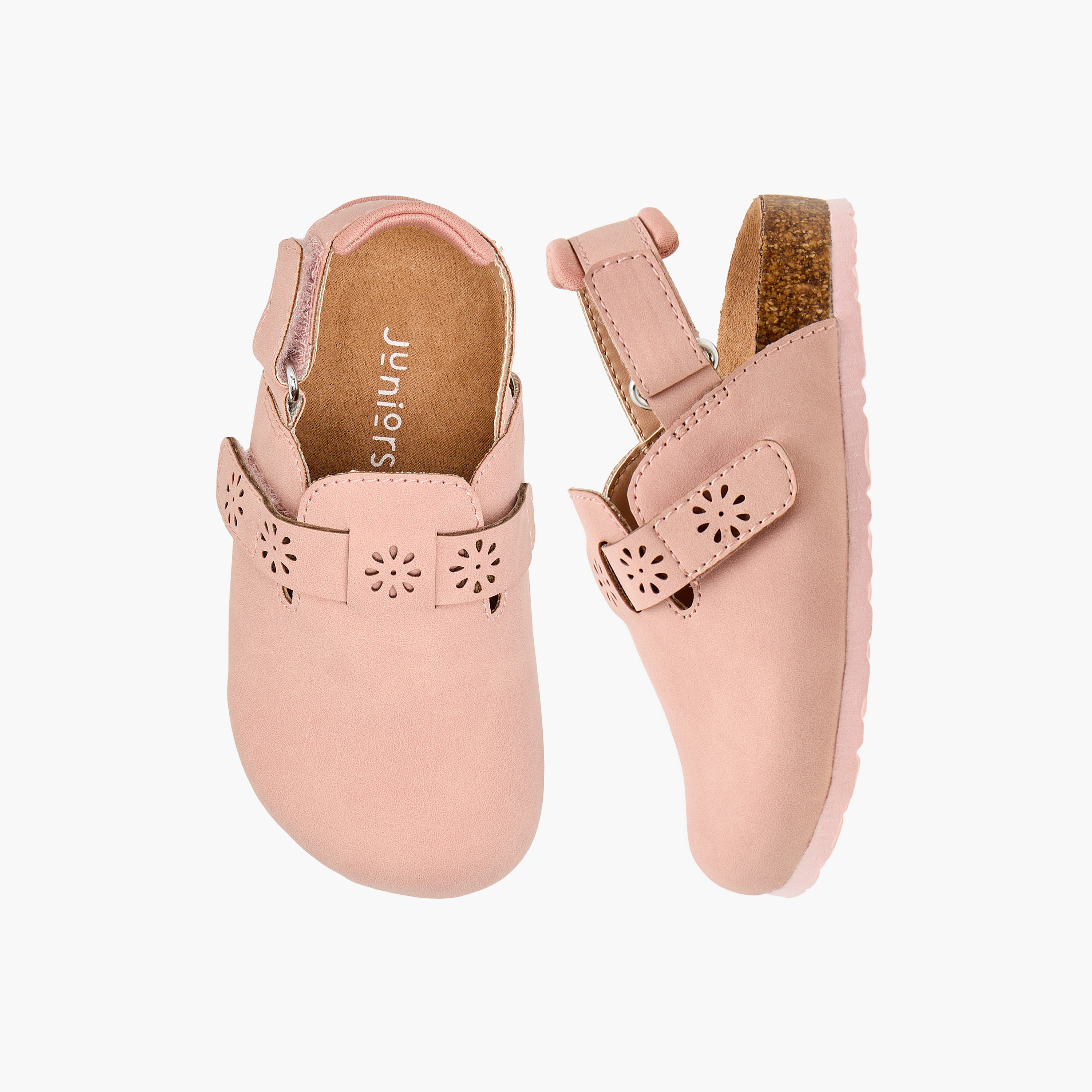 Juniors Cut Out Detail Sandals with Hook and Loop Closure-girls-shoes-sandals-image-1