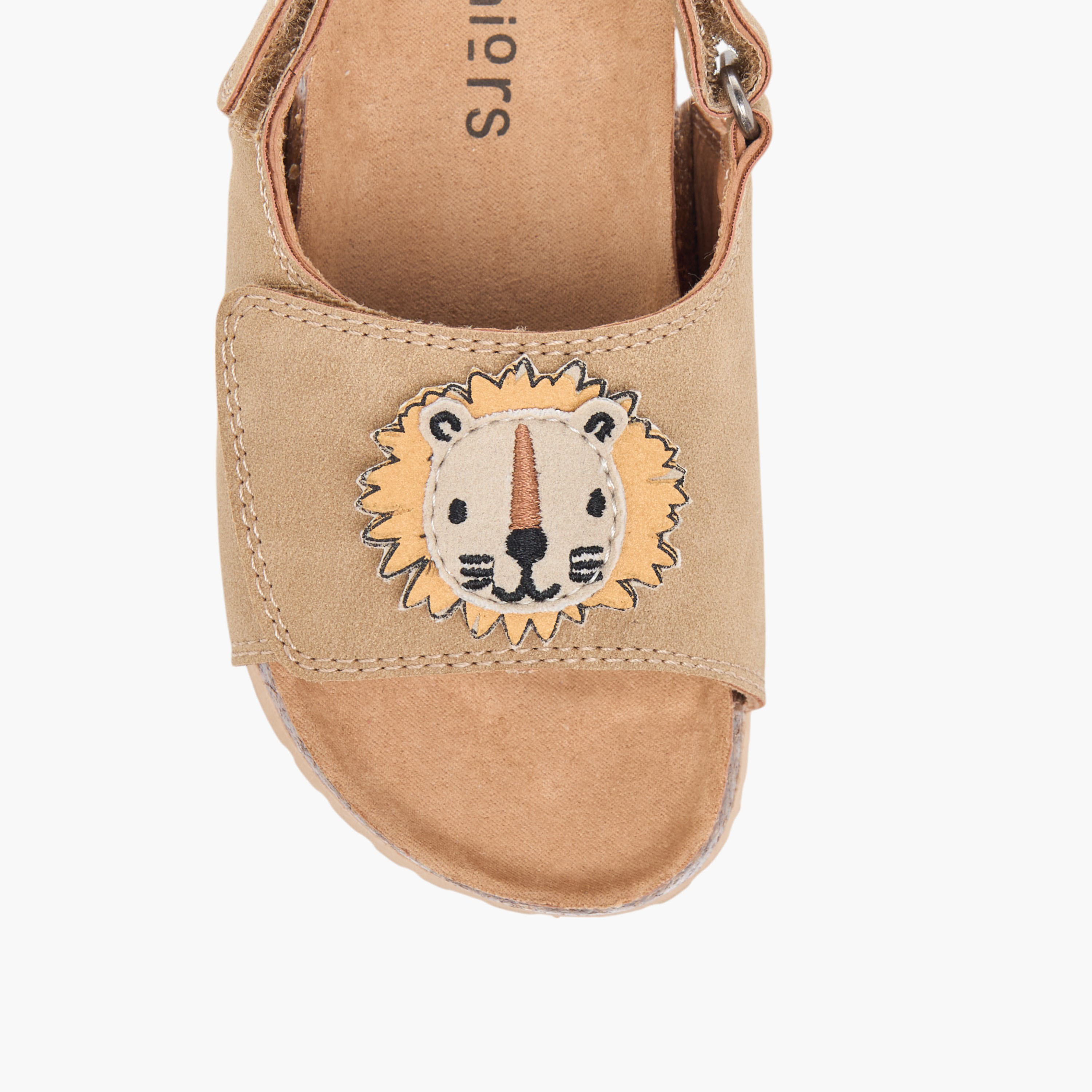 Juniors Lion Applique Sandals with Hook and Loop Closure-boys-shoes-sandals-image-3