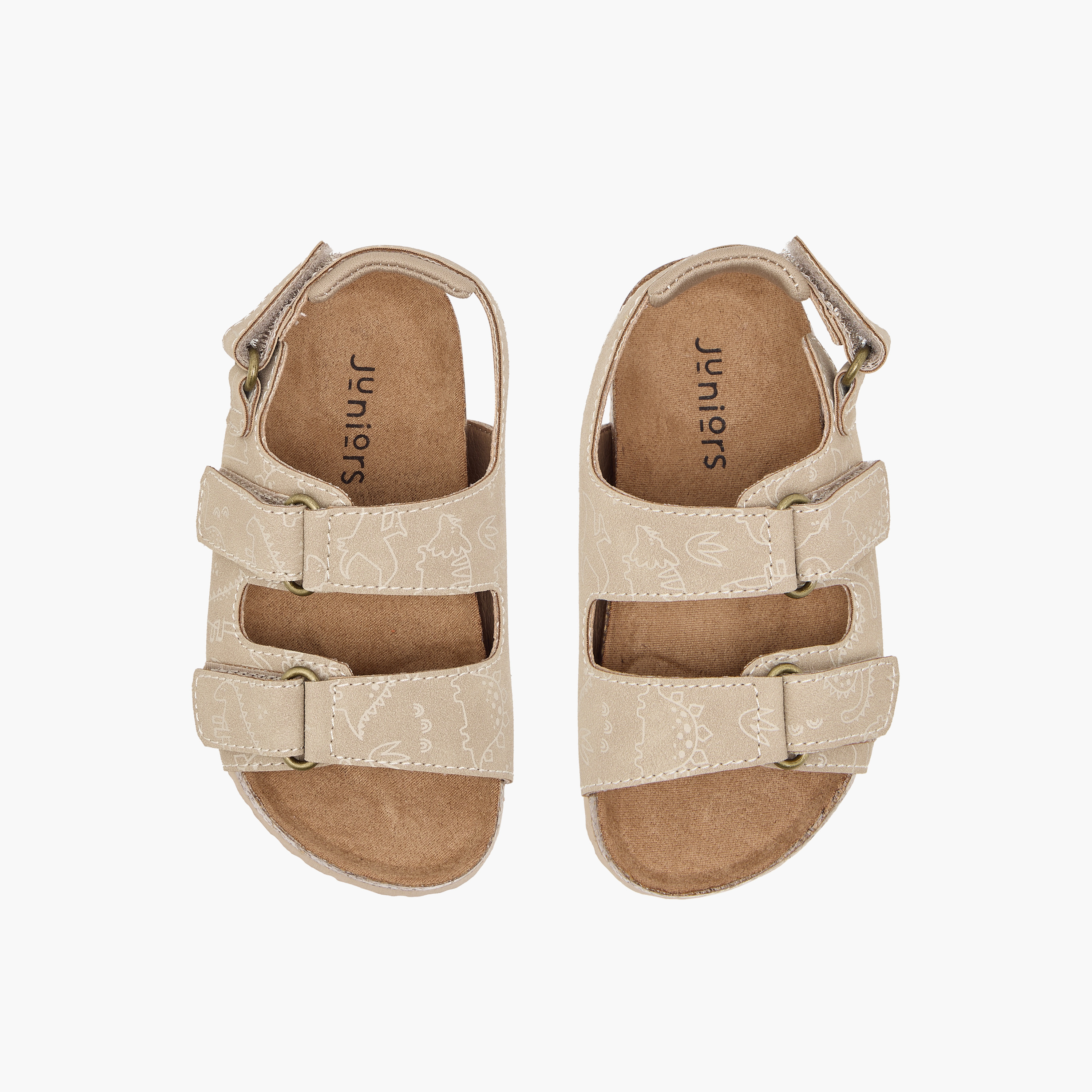 Juniors Dinosaur Print Sandals with Hook and Loop Closure-boys-shoes-sandals-image-1