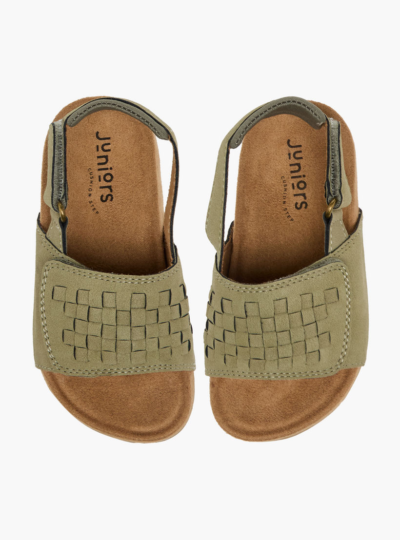 صندل بشريط إغلاق لاصق وتفاصيل منسوجة للأولاد من جونيورز-boys-shoes-sandals-image-1