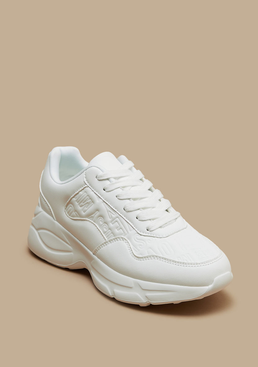 Missy Embossed Sneakers with Lace-Up Closure-Women%27s Sneakers-image-0