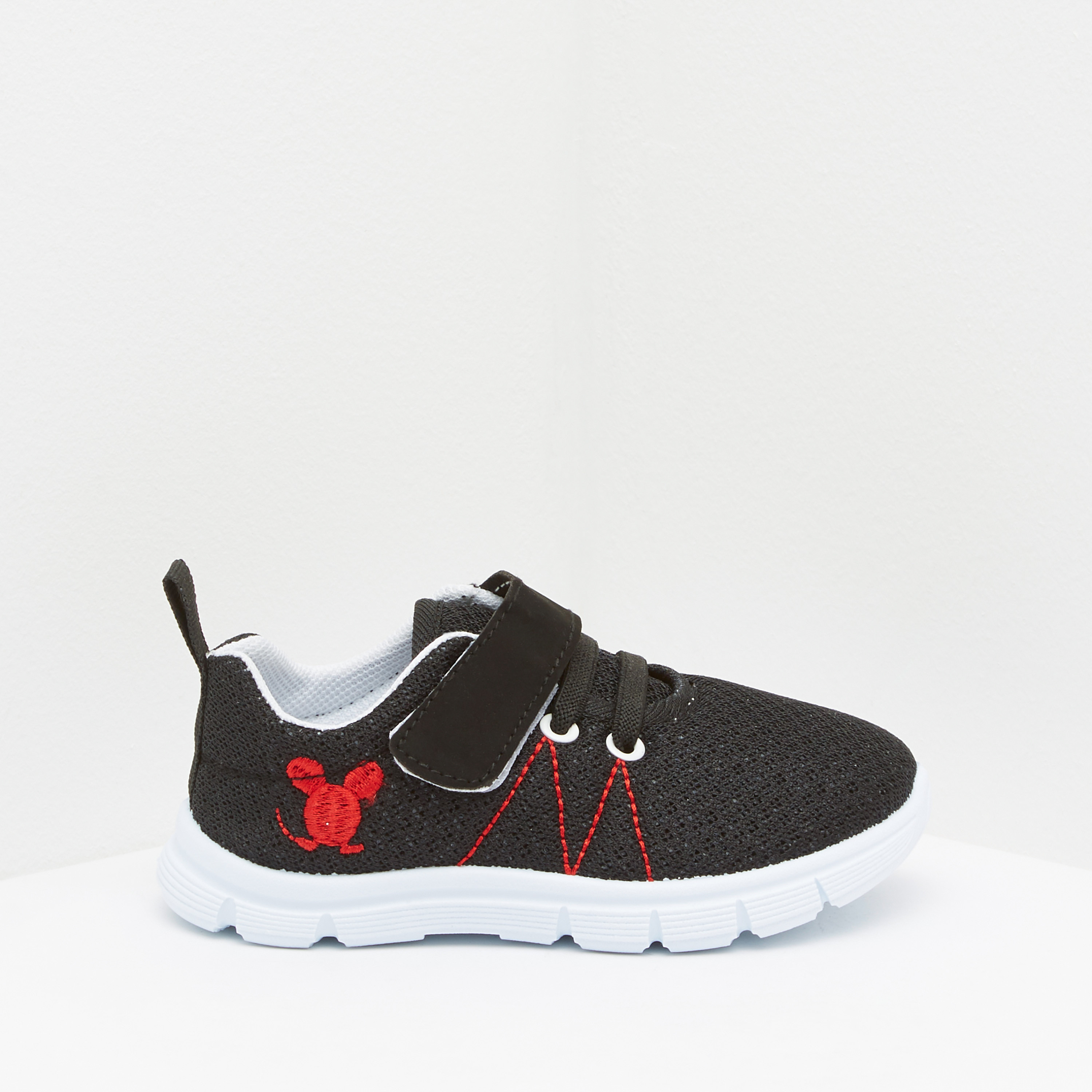 Embroidered Sneakers with Hook and Loop Closure-sports-boys-shoes-image-1