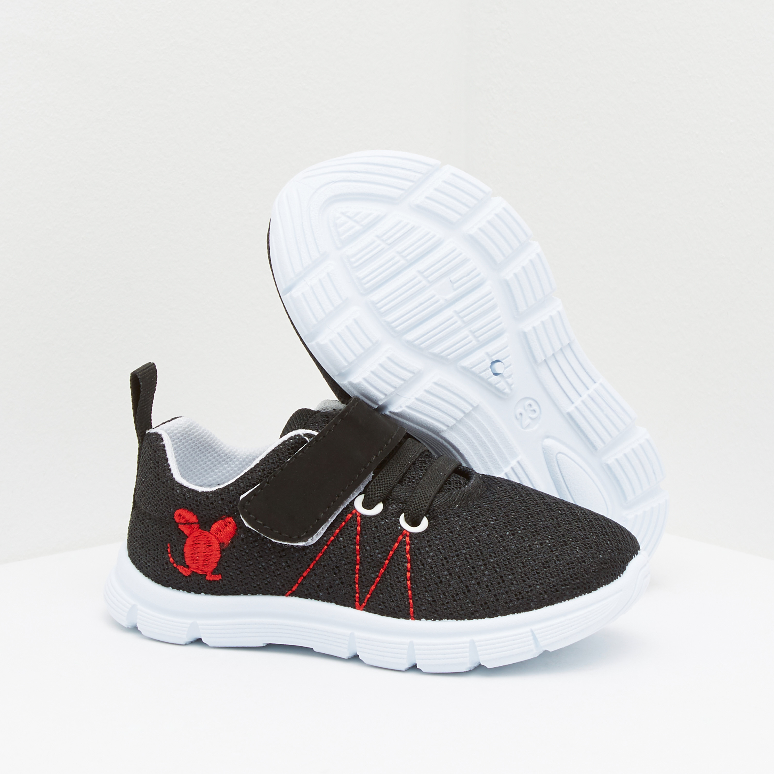 Embroidered Sneakers with Hook and Loop Closure-sports-boys-shoes-image-4