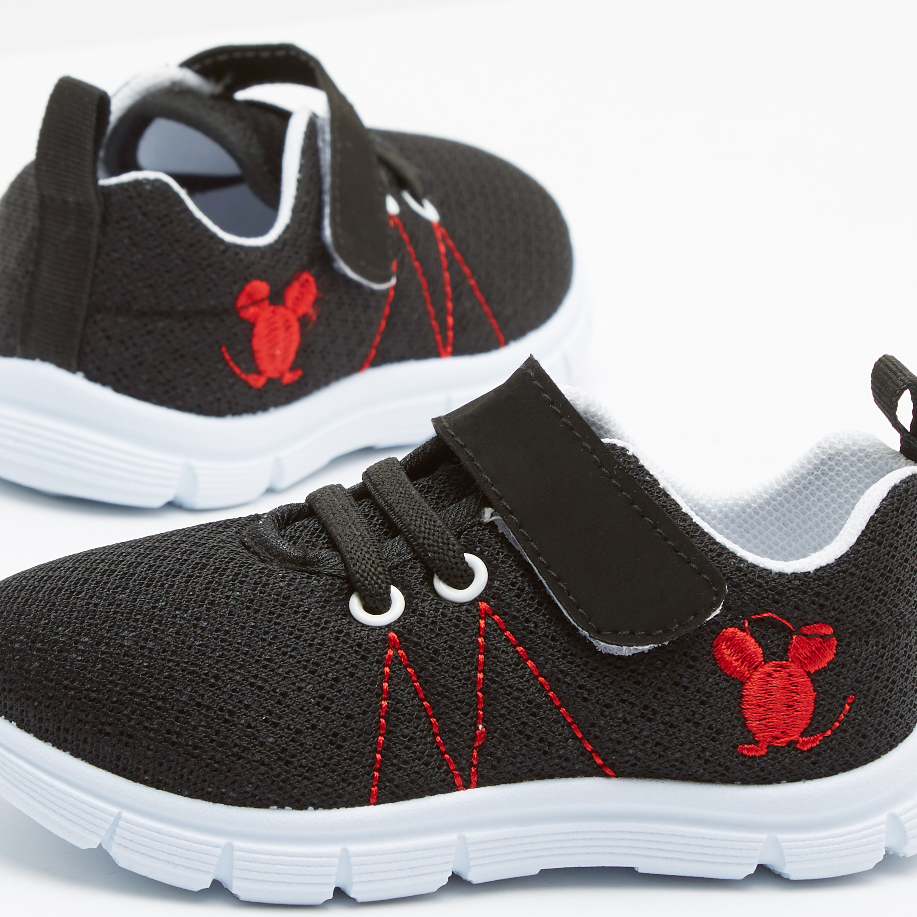 Embroidered Sneakers with Hook and Loop Closure-sports-boys-shoes-image-5