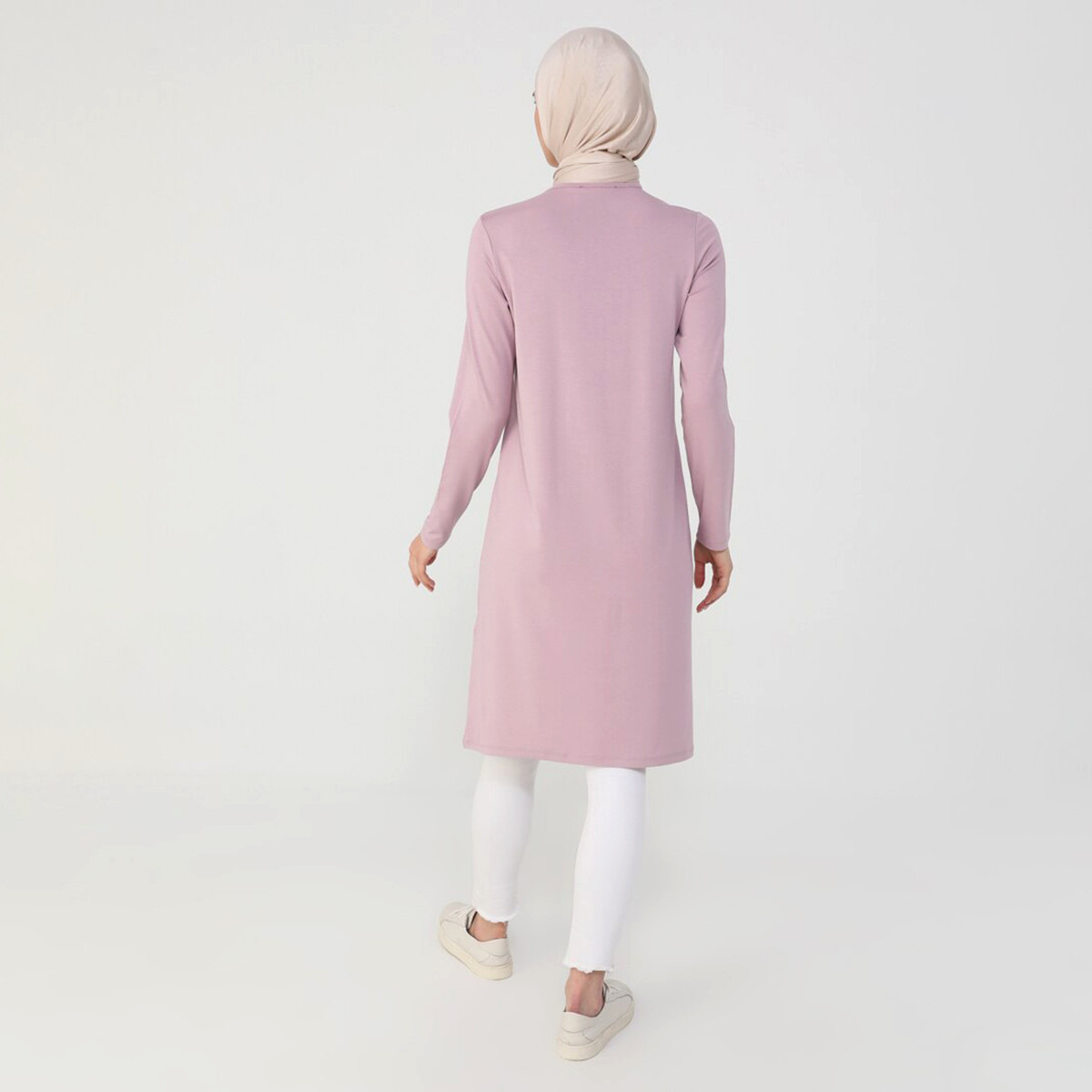 Modanisa Women Pink Solid Crew Neck Tunic-women-clothing-shirtsandblouses-blouses-image-7