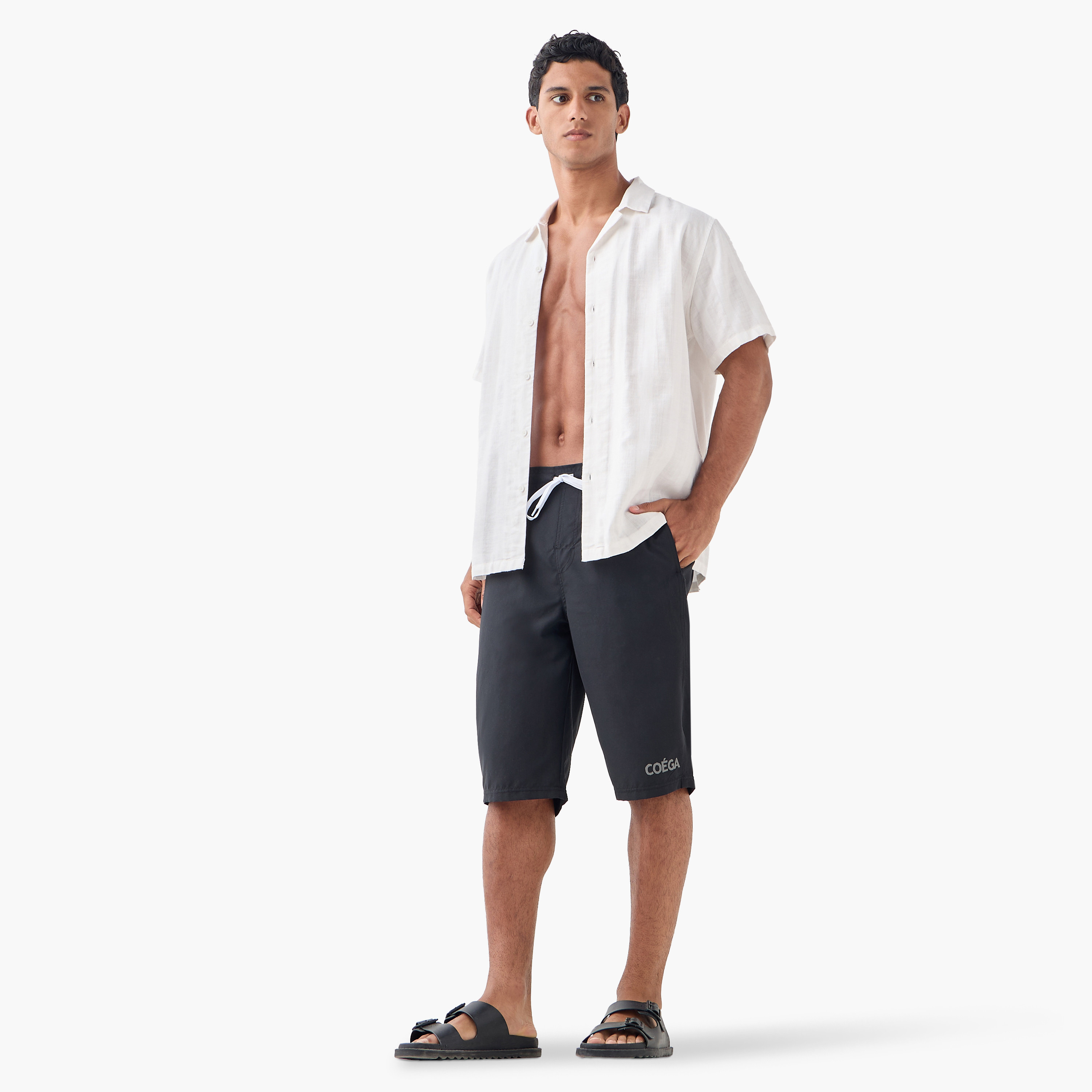 كابريس السباحة الرجالي من كويغا بلون أسود-sports-men-clothing-swimwear-image-2