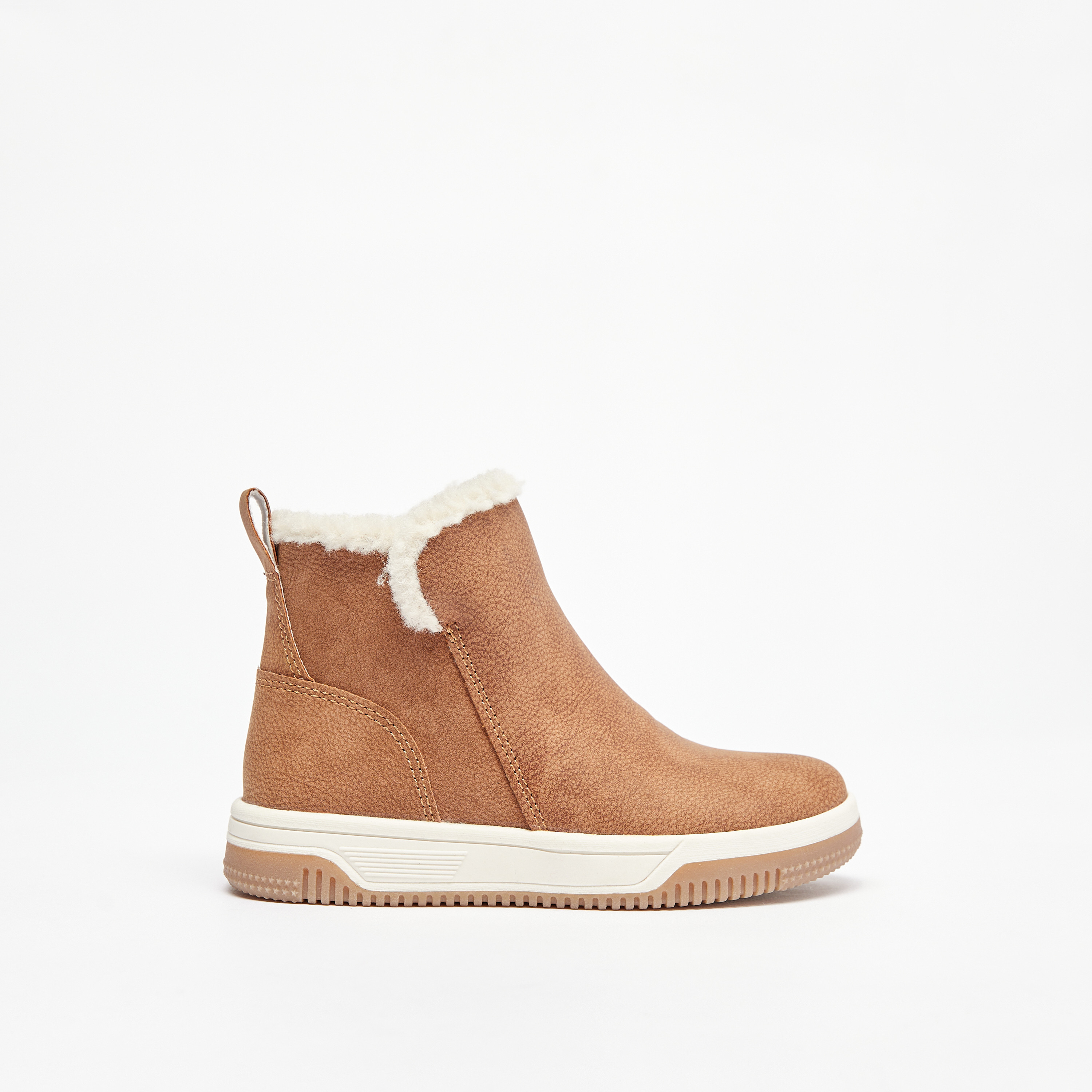 بوت سادة بطول الكاحل مع سحاب إغلاق من جونيورز-boys-shoes-boots-image-3