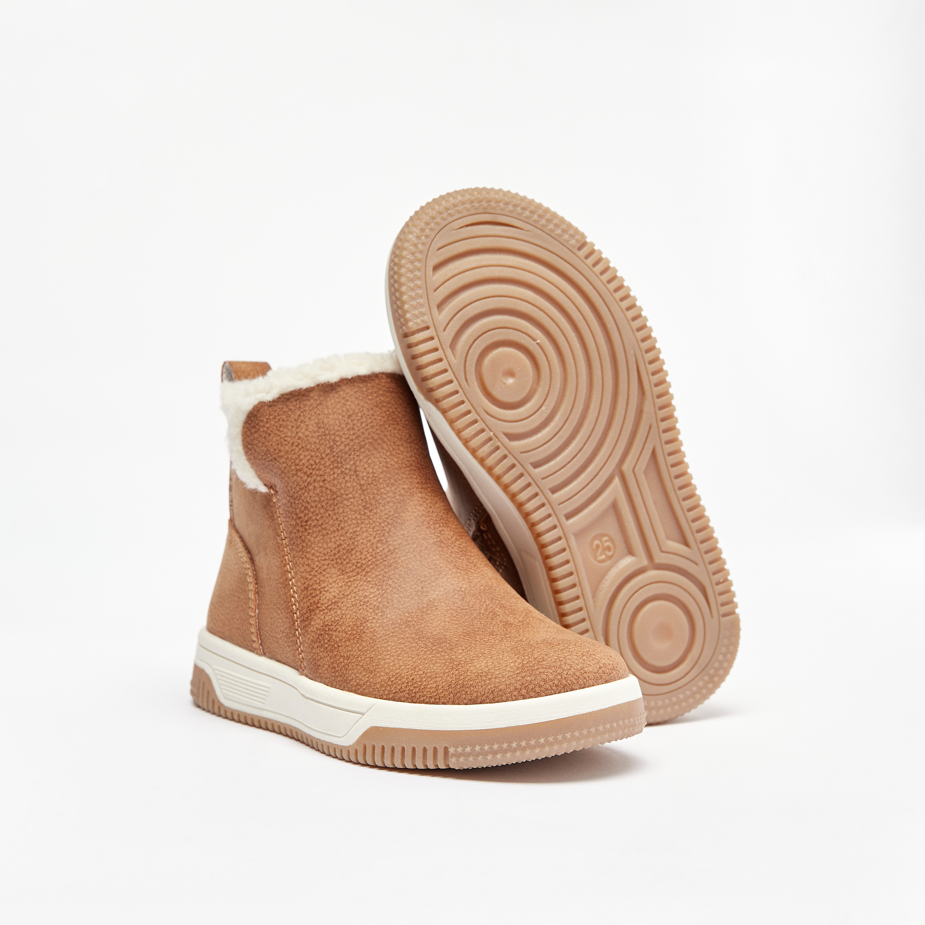 بوت سادة بطول الكاحل مع سحاب إغلاق من جونيورز-boys-shoes-boots-image-2