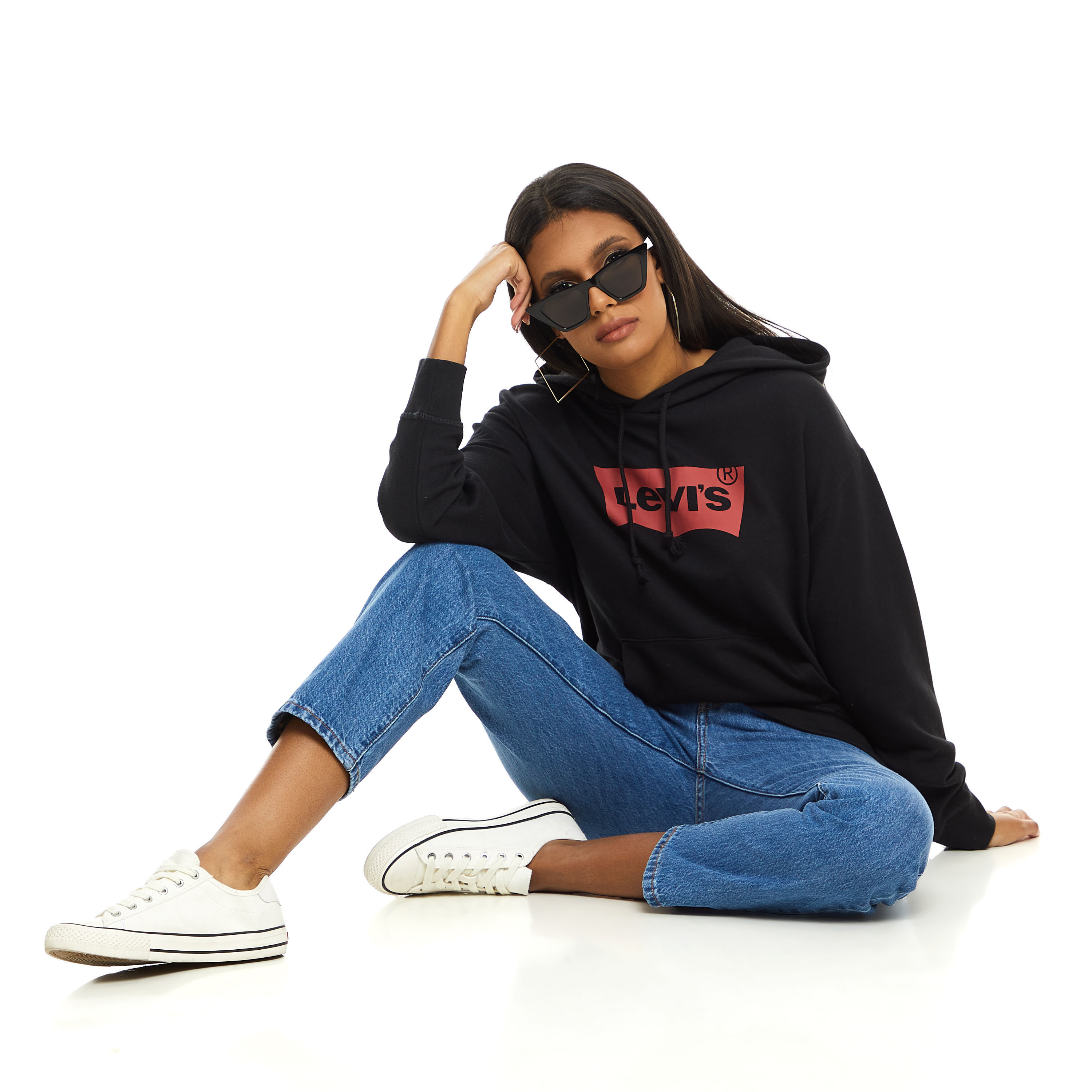 Levi's Women Black Logo Kangaroo Pocket Hoodie-women-clothing-hoodiesandsweatshirts-hoodies-image-5