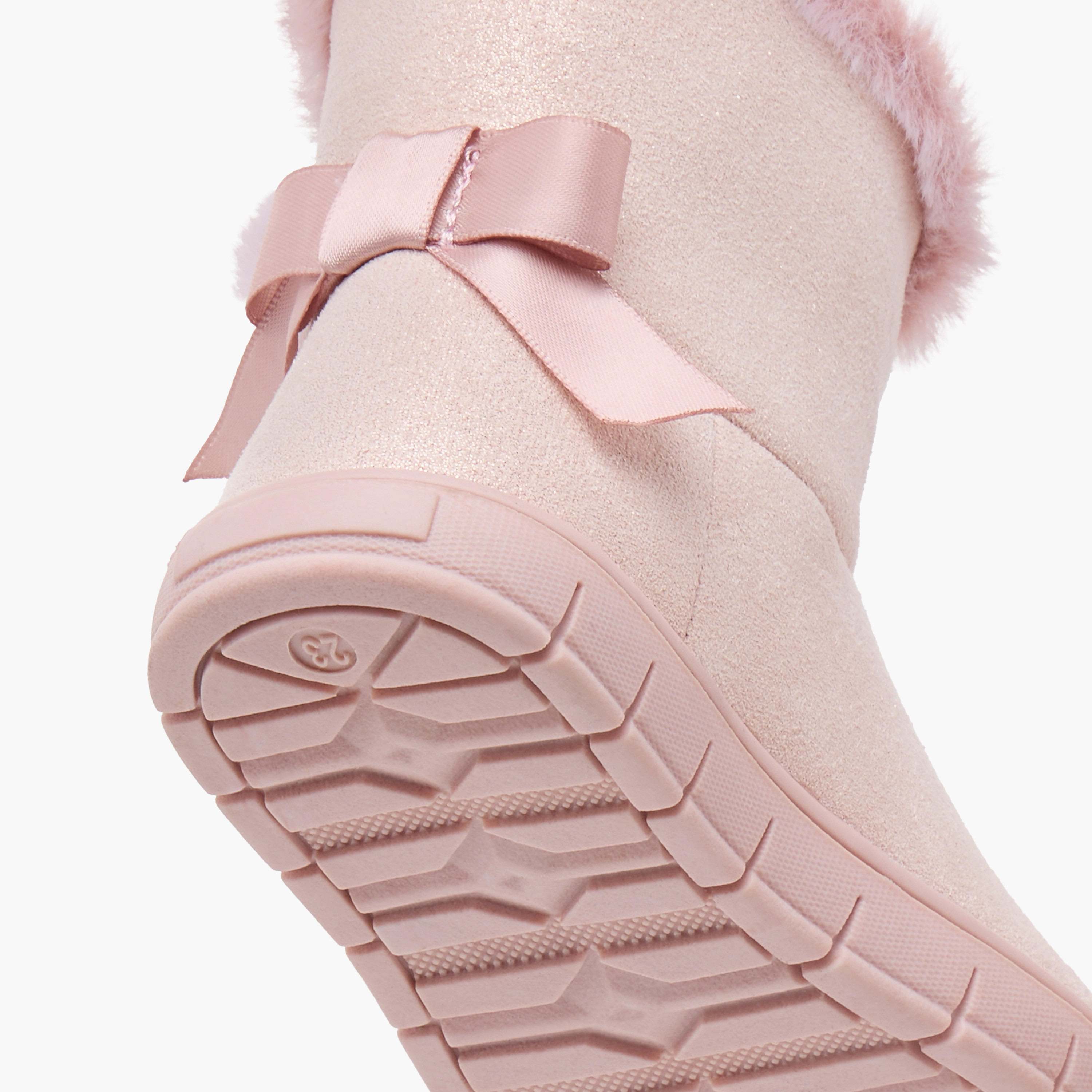 Barefeet Faux Fur Textured Slip-On High Cut Boots-girls-shoes-boots-image-5