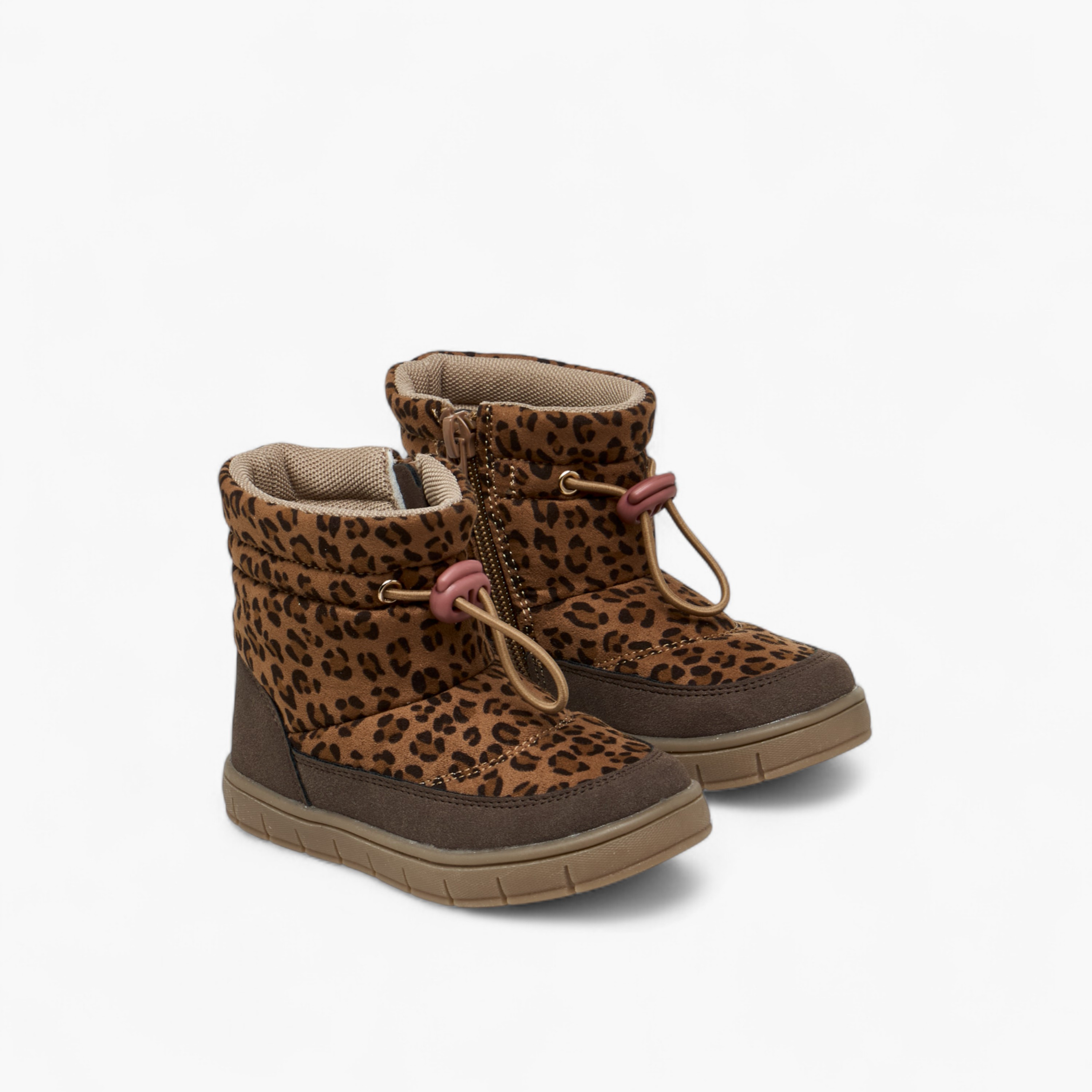 Barefeet Animal Print Ankle Boots with Zip Closure-girls-shoes-boots-image-1