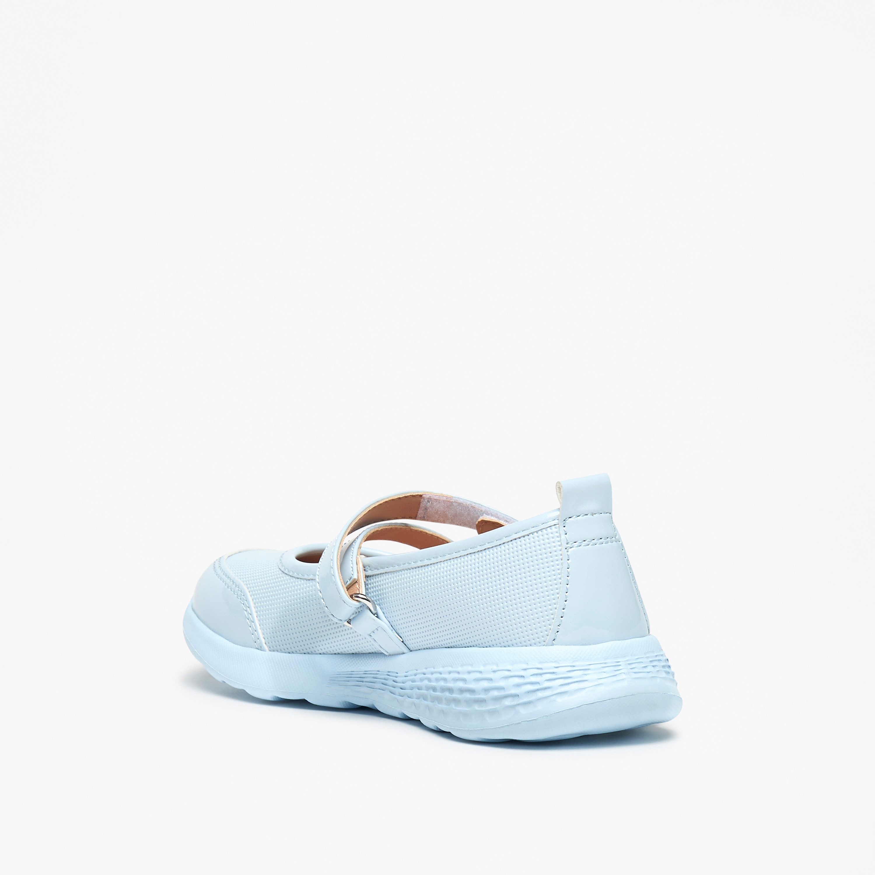 Little Missy Panelled Mary Jane Shoes with Hook and Loop Closure-girls-shoes-schoolshoes-image-2