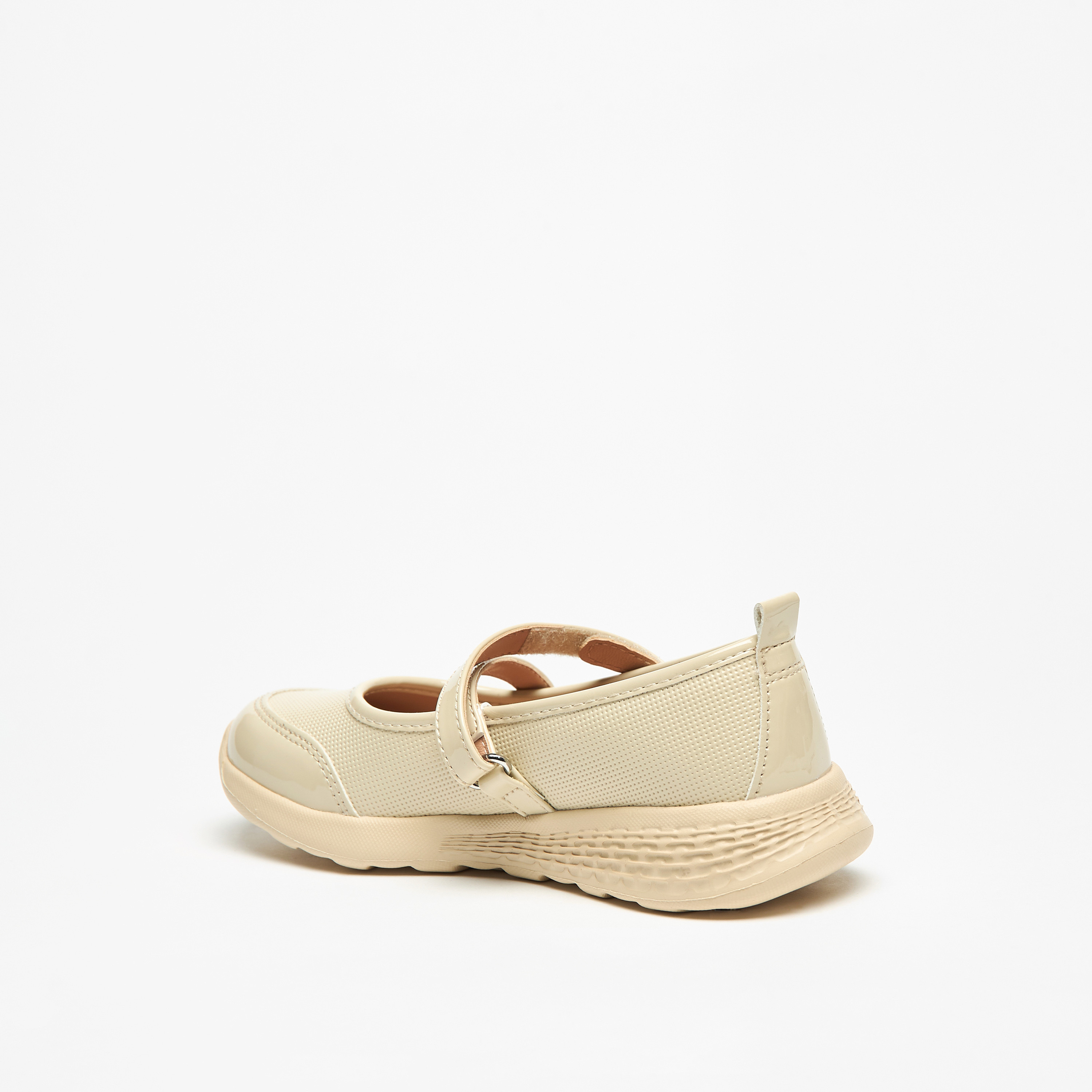 Little Missy Panelled Mary Jane Shoes with Hook and Loop Closure-girls-shoes-schoolshoes-image-7
