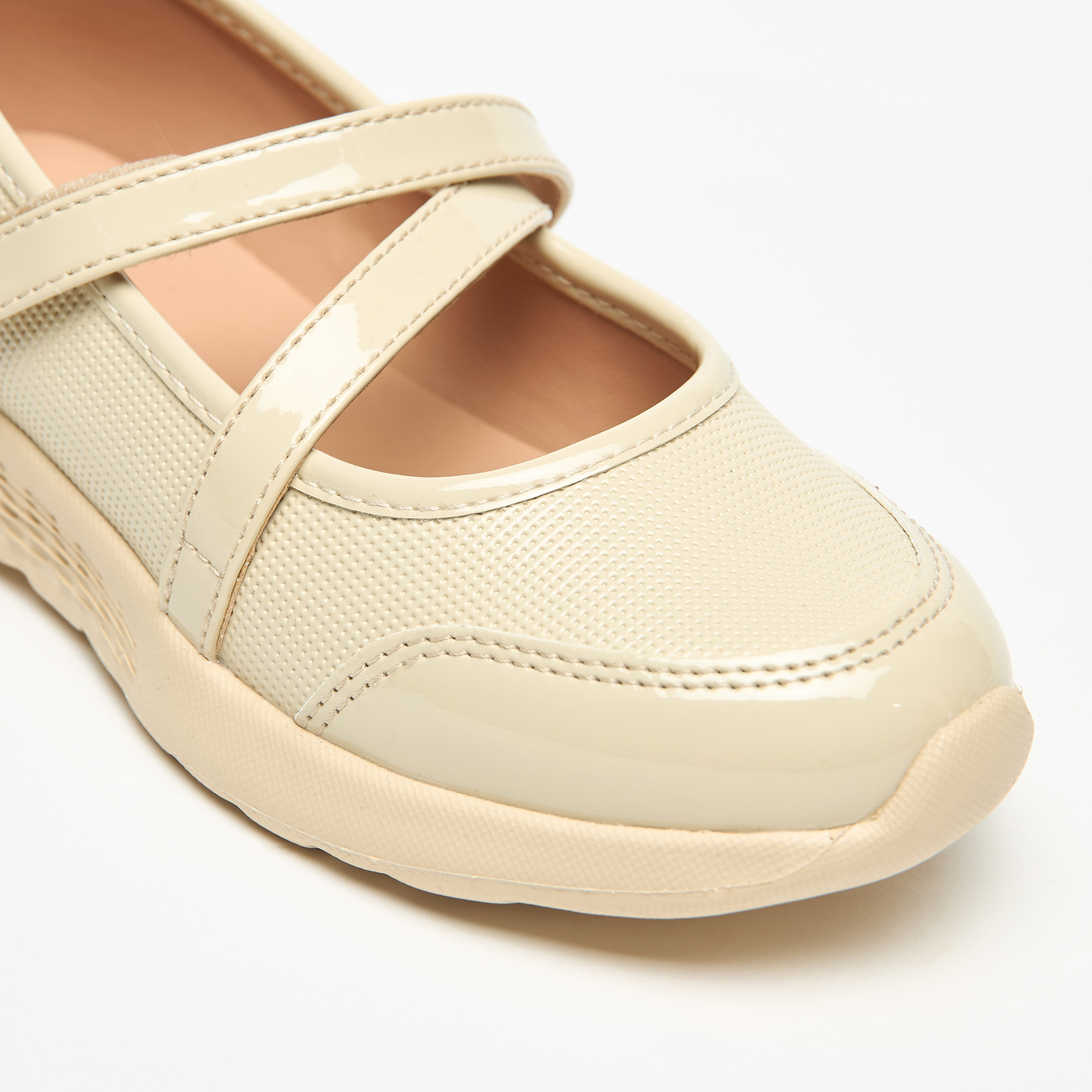 Little Missy Panelled Mary Jane Shoes with Hook and Loop Closure-girls-shoes-schoolshoes-image-10