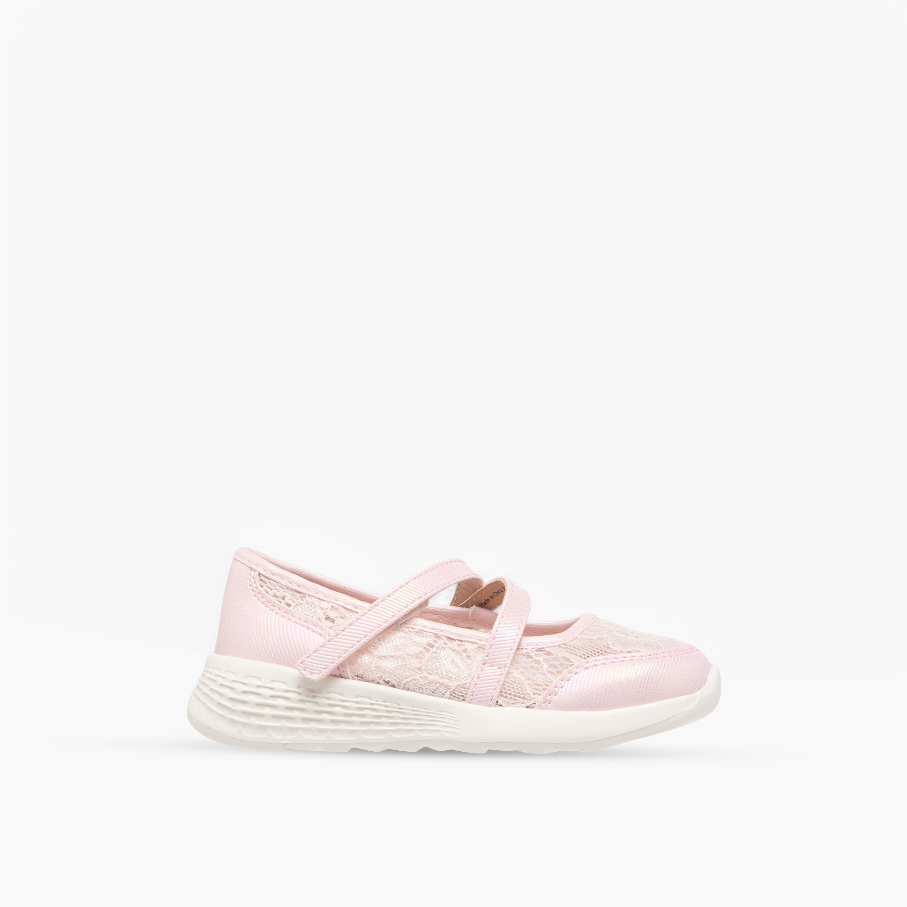 Little Missy Lace Detail Mary Jane Shoes with Hook and Loop Closure-girls-shoes-maryjanes-image-3