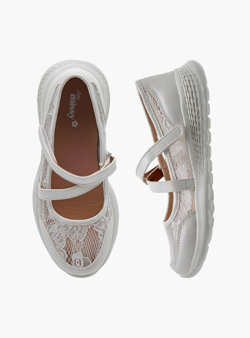 حذاء ماري جين بدانتيل مع شريط إغلاق من ليتل ميسي-girls-shoes-maryjanes-image-1