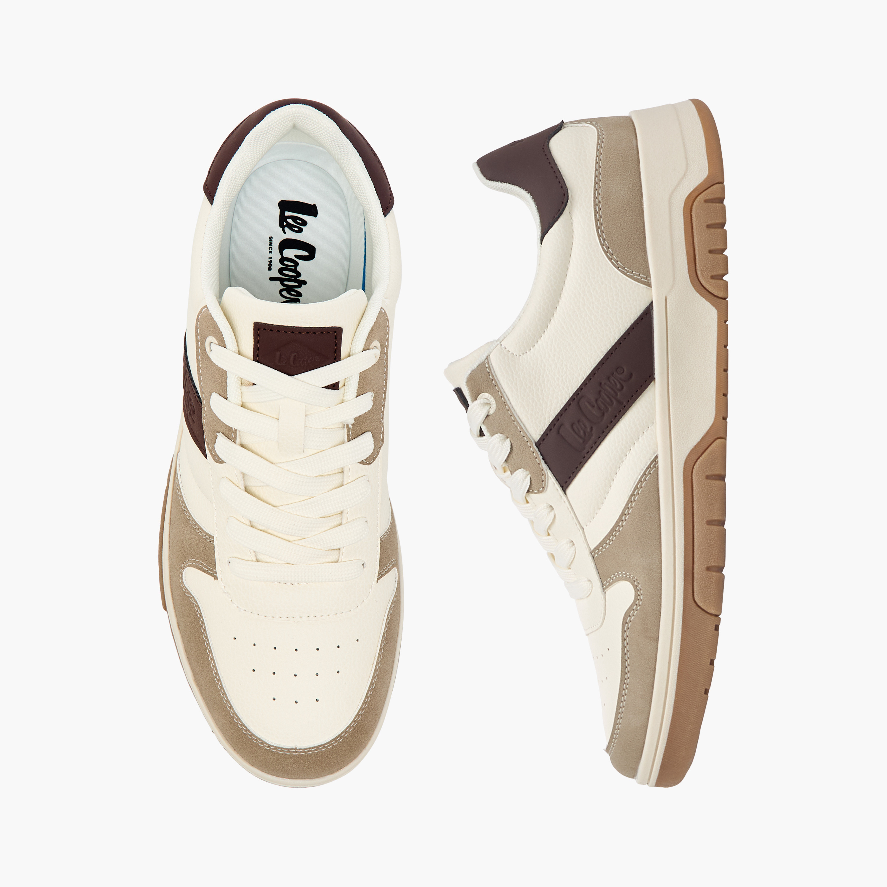 Lee Cooper Men's Panelled Sneakers with Lace-Up Closure-men-shoes-sneakers-image-1