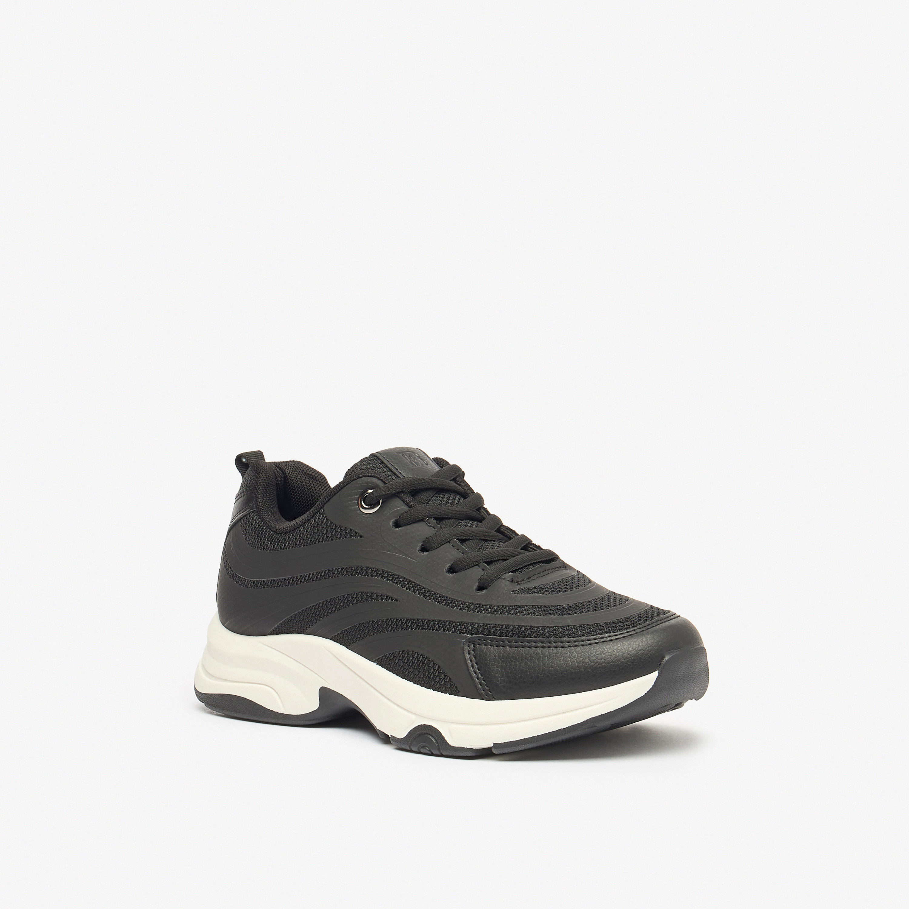 Flora Bella Textured Lace-Up Low Ankle Sneakers-women-shoes-sneakers-image-1
